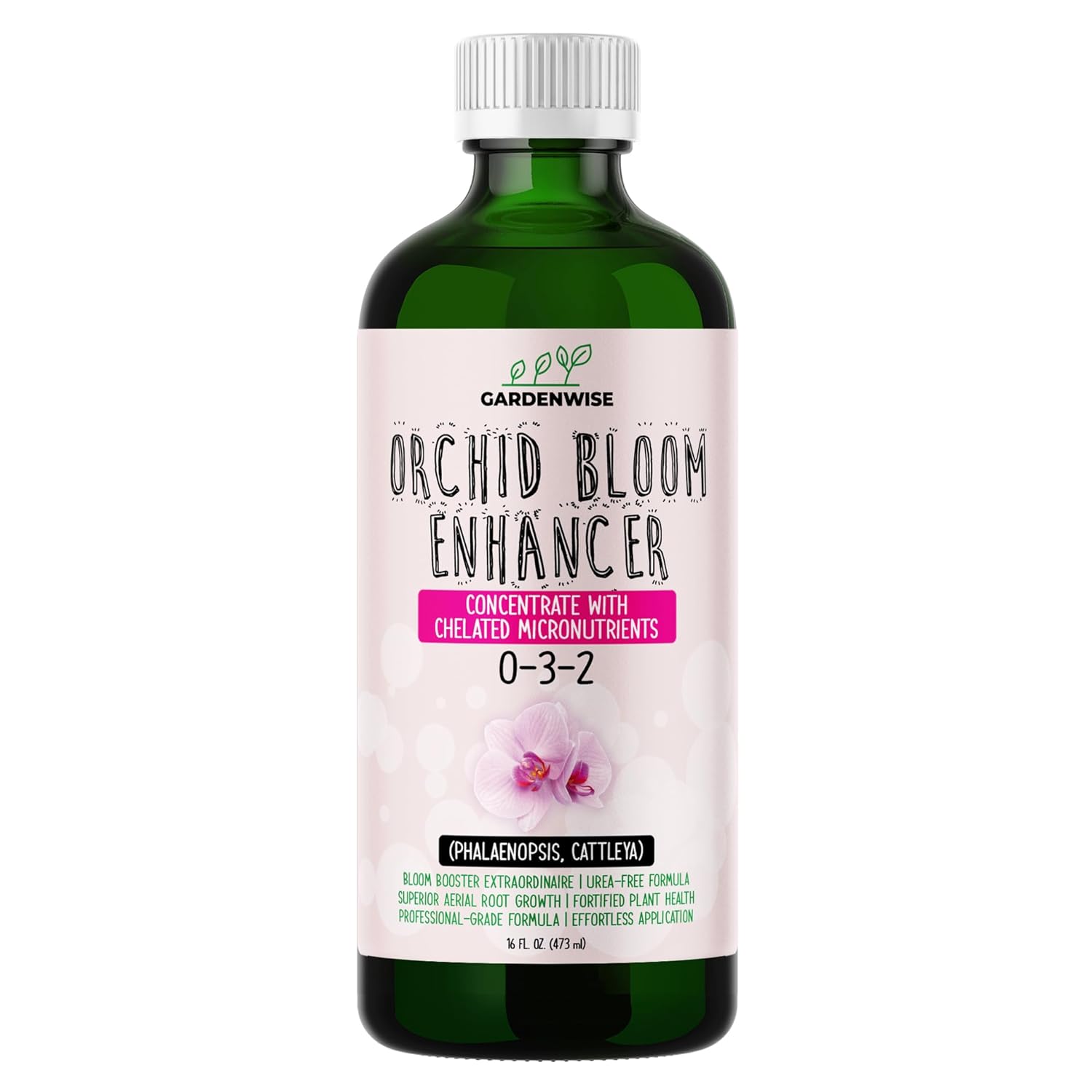 0-3-2 Giant Bloom: Orchid Bloom Enhancer - Orchid Bloom Booster Fertilizer - Orchid Food Concentrate - Chelated Nutrients for Healthy Flower & Reblooms (32 OZ), GW-05030-C-01