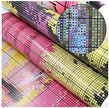Stitchmelody 14CT Counted Cross Stitch Kits for Adults,DMC Threads Unprinted Pattern Embroidery Kit Needlework-Flower Cabin 17.3''×13''