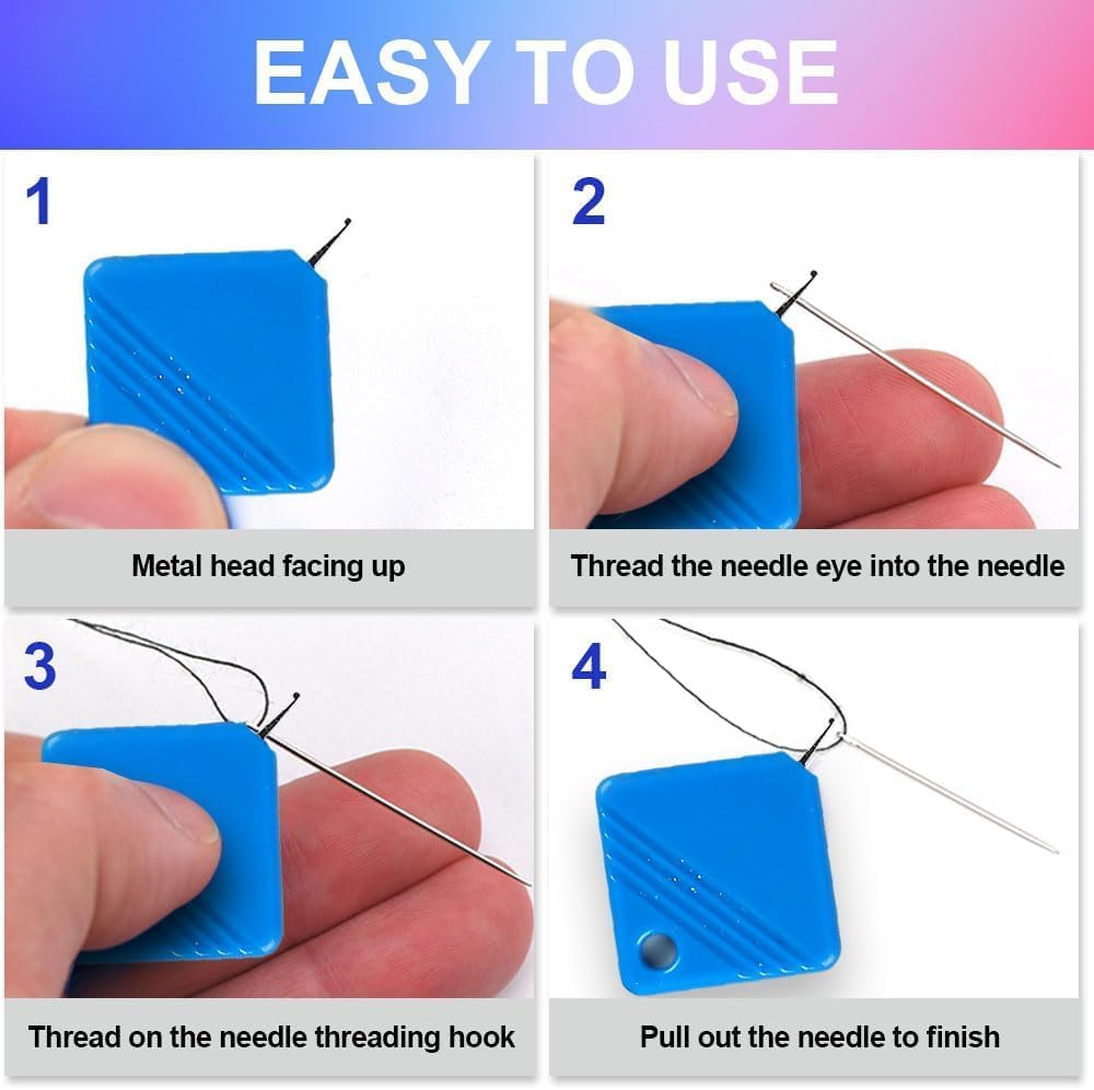 Automatic Needle Threaders for Hand Sewing, 2025 Upgrade Embroidery Floss, Sewing Machine Needle Threader, Sewing Supplies Tool, Fits All Needle Sizes (20, Yellow)
