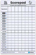 Mexican Train and Chicken Foot Dominoes Score Pad - 100 Scoring Sheets per Scorepad, 8.5 x 5.5 Inches - Score Sheets for Double 12 Domino Sets, White, VO-320