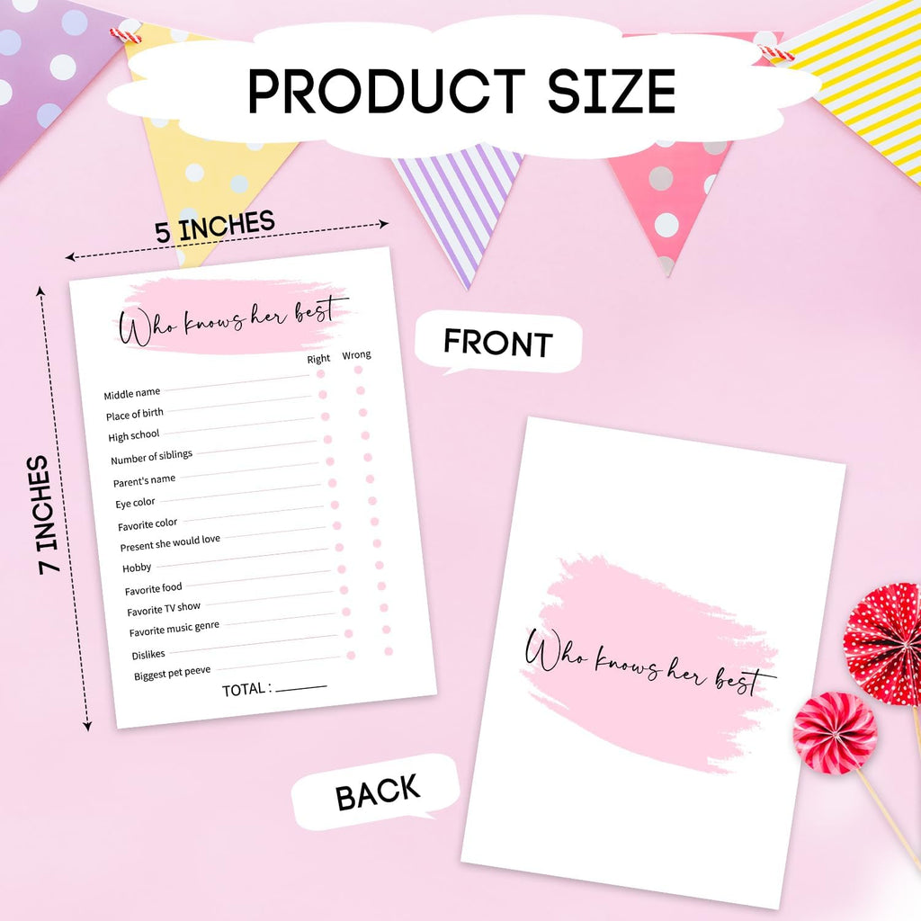 Who Knows The Birthday, Birthday Party Games, Birthday Party Activity Favor, Set of 20 Games Cards, Birthday Supplies, Activity, Decorations -B03