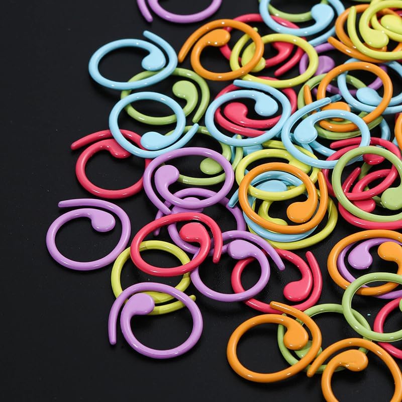 60PCS Metal Stitch Markers,Crochet Knitting Stitch Markers Yarn Row Stitch Counter with Case