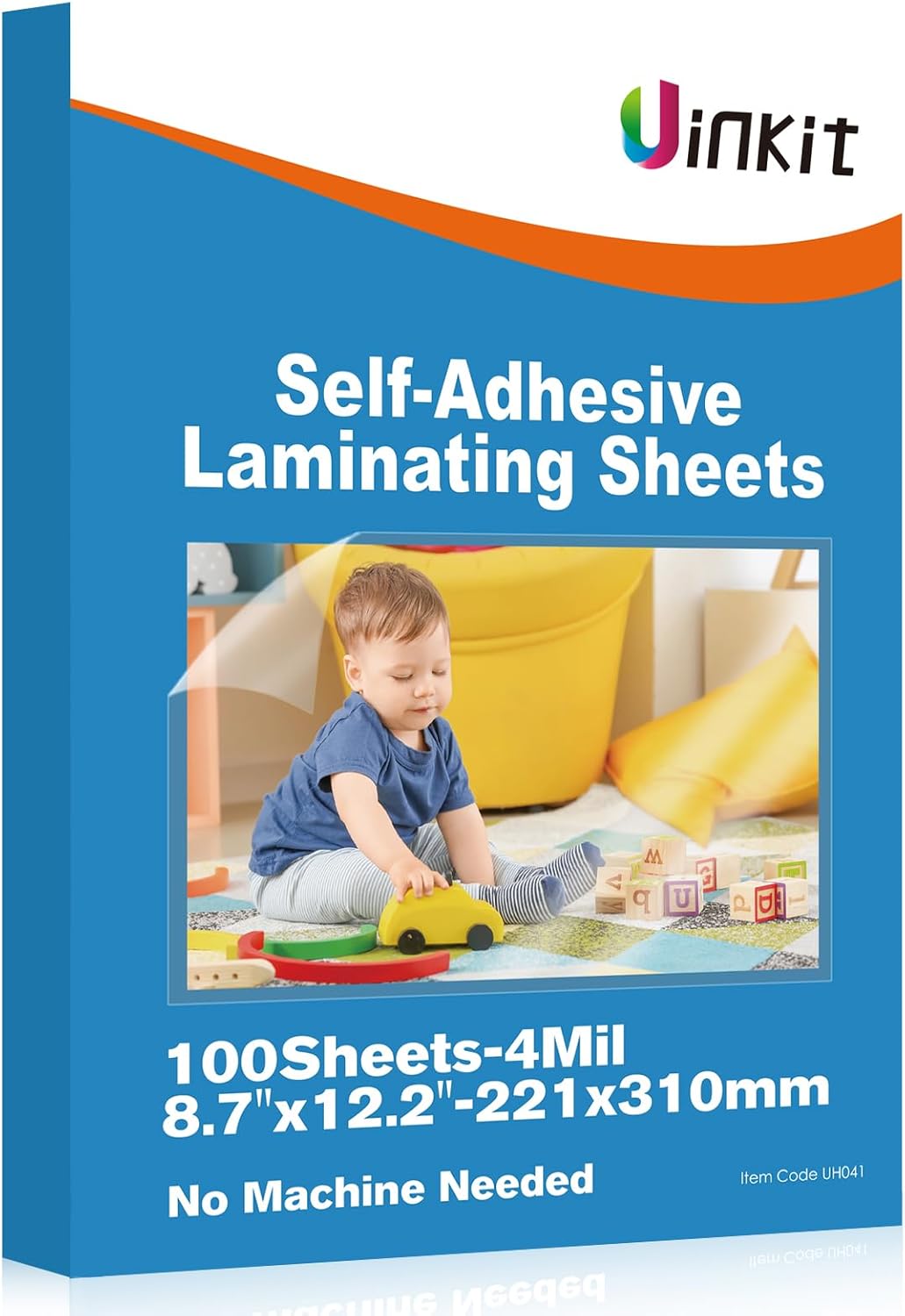 Uinkit 4Mil Thicker Single-Sided Self-Adhesive Laminating Sheets 100Pack (Bulk Supply) Letter Size 8.5x11"- Bulk Laminating Paper for Businesses, Schools & Restaurants - No Heat Machine Needed