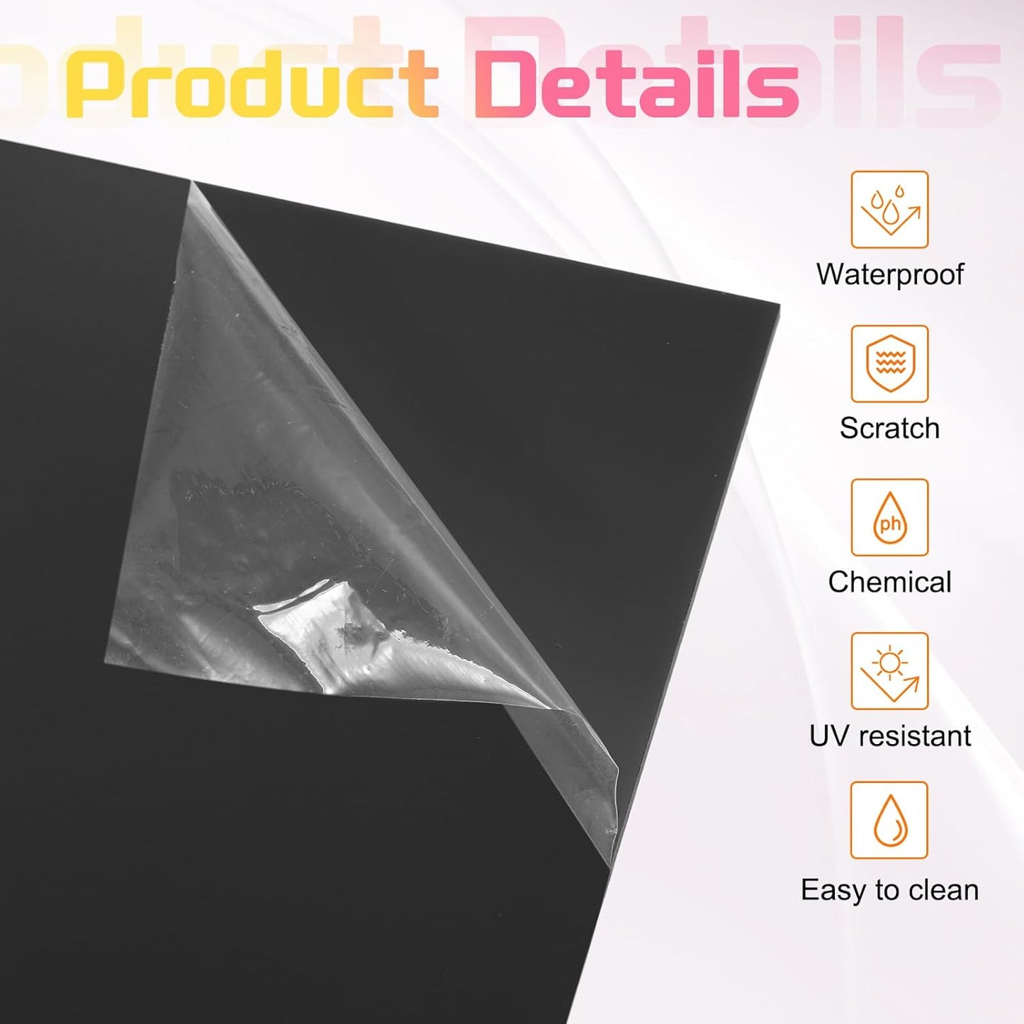 uxcell 4Pcs Acrylic Sheets 8x8 Inch Acrylic Panel 1/8 Inch-3mm Plastic Board for Picture Frames Sign Holders DIY Display Projects Craft, Black