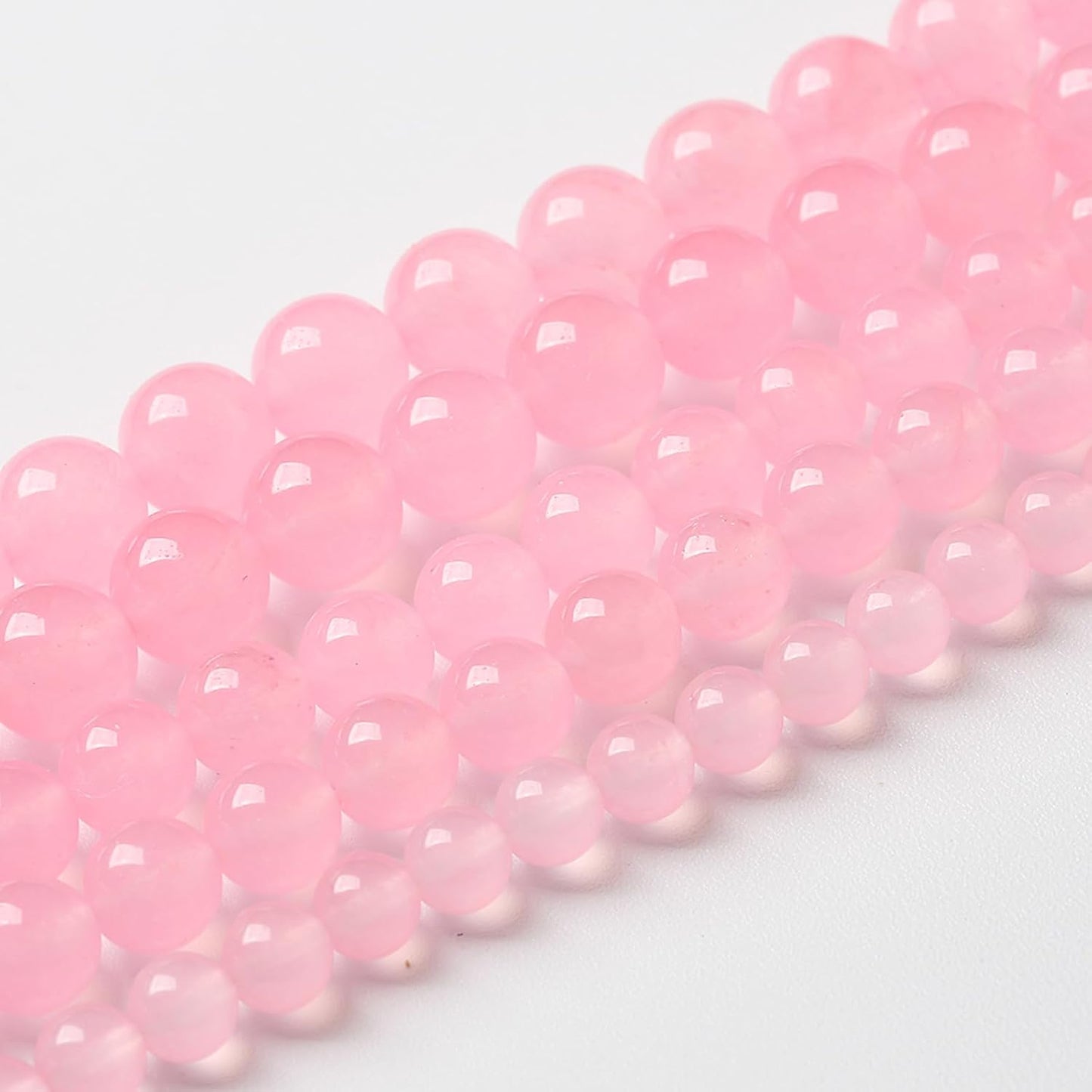 90pcs Natural Light Pink Chalcedony Stone Beads for Jewelry Making - Energy Healing Power Stone DIY Bracelet Necklace Accessories - 15" (4mm, Light Pink Chalcedony)