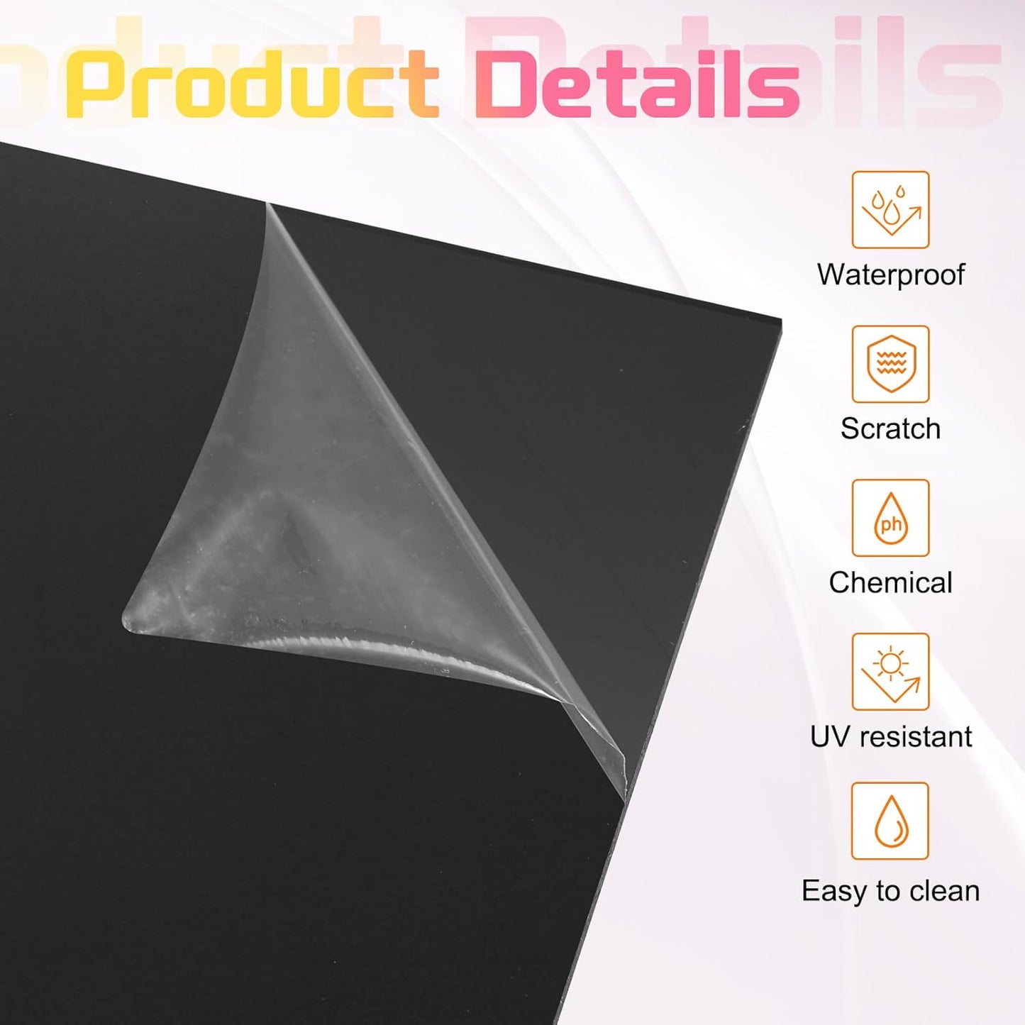 uxcell 3Pcs Acrylic Sheets 8x8 Inch Acrylic Panel 1/8 Inch-3mm Plastic Board for Picture Frames Sign Holders DIY Display Projects Craft, Clear Black