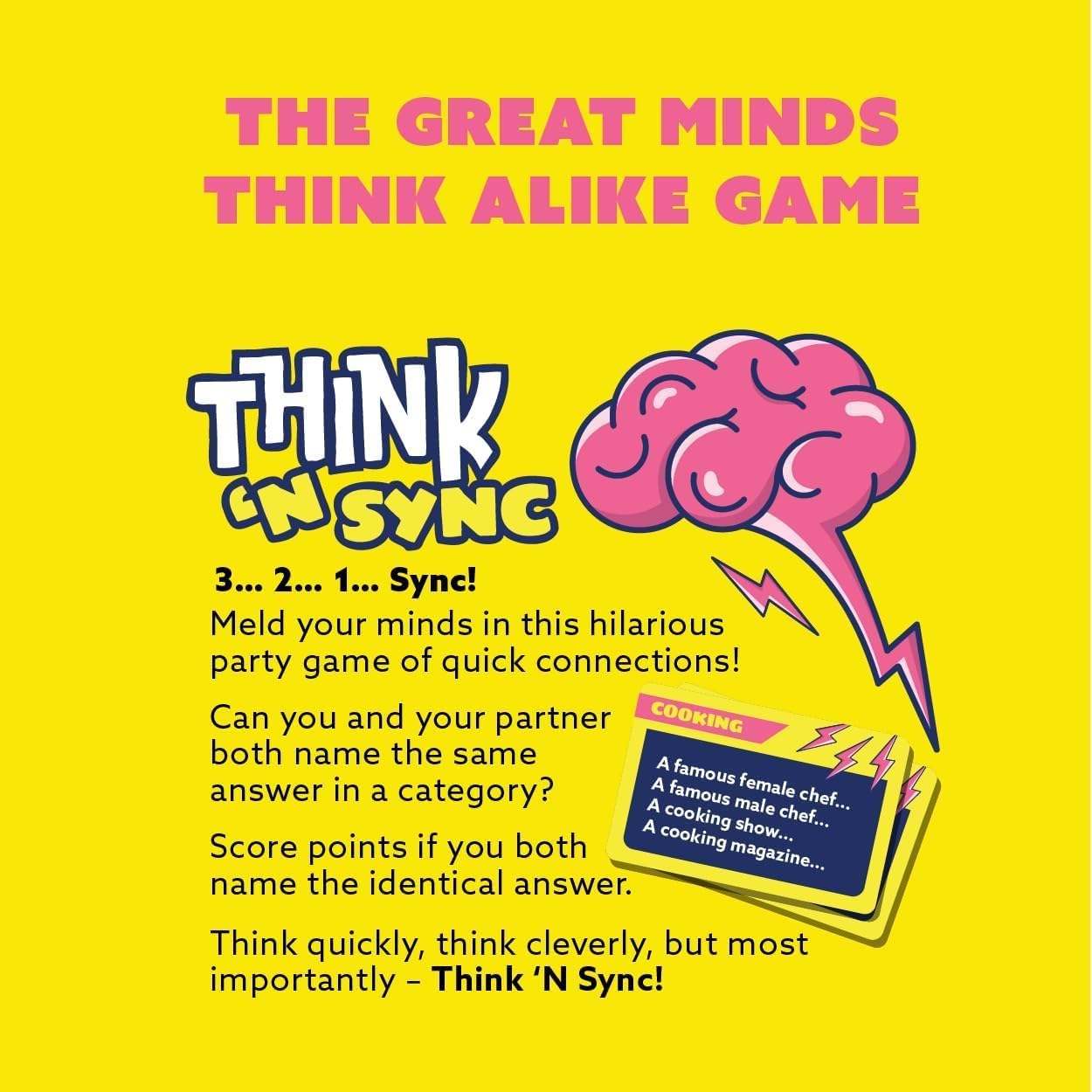 Gamewright - Think 'N Sync - Fast-Paced Party Card Game for Families & Friends, Ages 10+, 3-8 Players