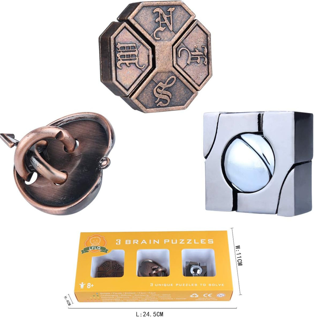 Brain Teaser Puzzle for Adults Puzzles Metal Hole Lock Adult Educational Toy Jigsaw IQ Puzzle (Orange)