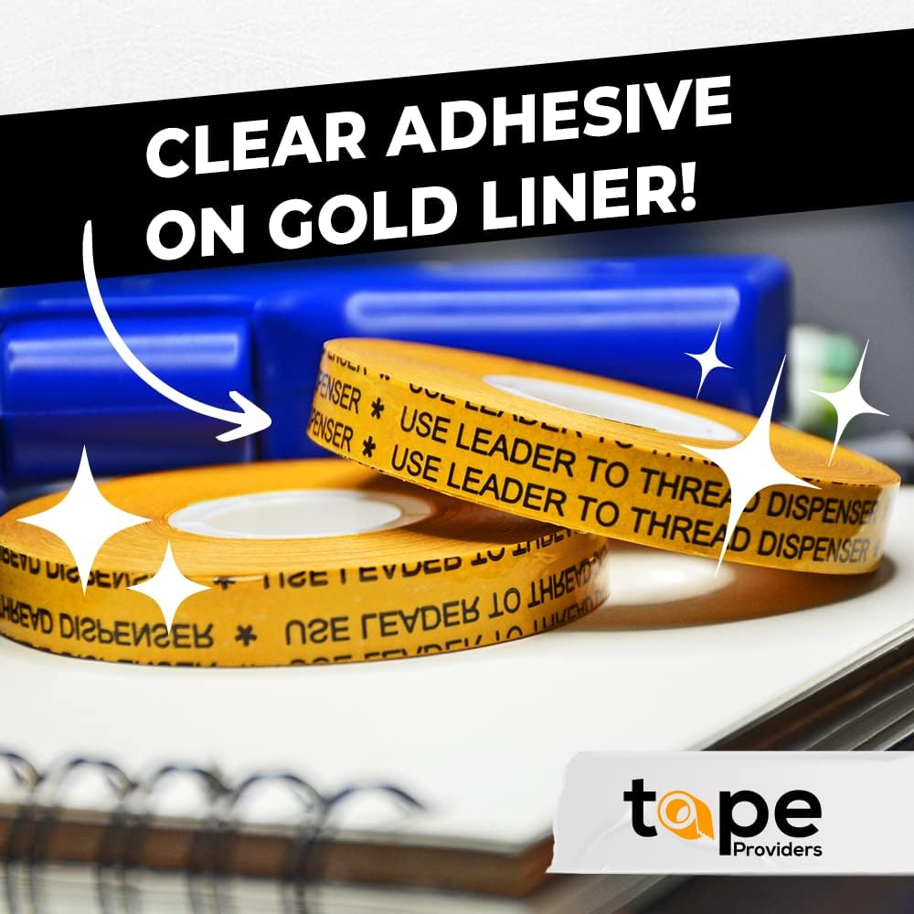 WOD General Purpose ATG Tape, 1/4 inch x 36 yds. (Set of 12 Rolls) Adhesive Transfer Tape Glider Refill Rolls Clear Adhesive on Gold Liner (Acid Free) RWATG20