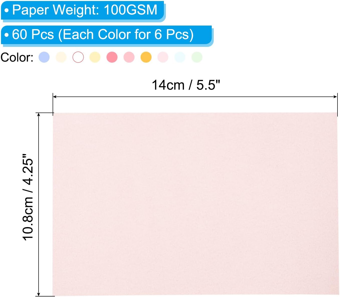 PATIKIL 60 Sheets Vellum Paper 4.25x5.5, Vellum Paper Printable Translucent Paper 100GSM Colored for Invitations Laser Inkjet Printing Card Making Crafting Wedding Tracing, Multicolor