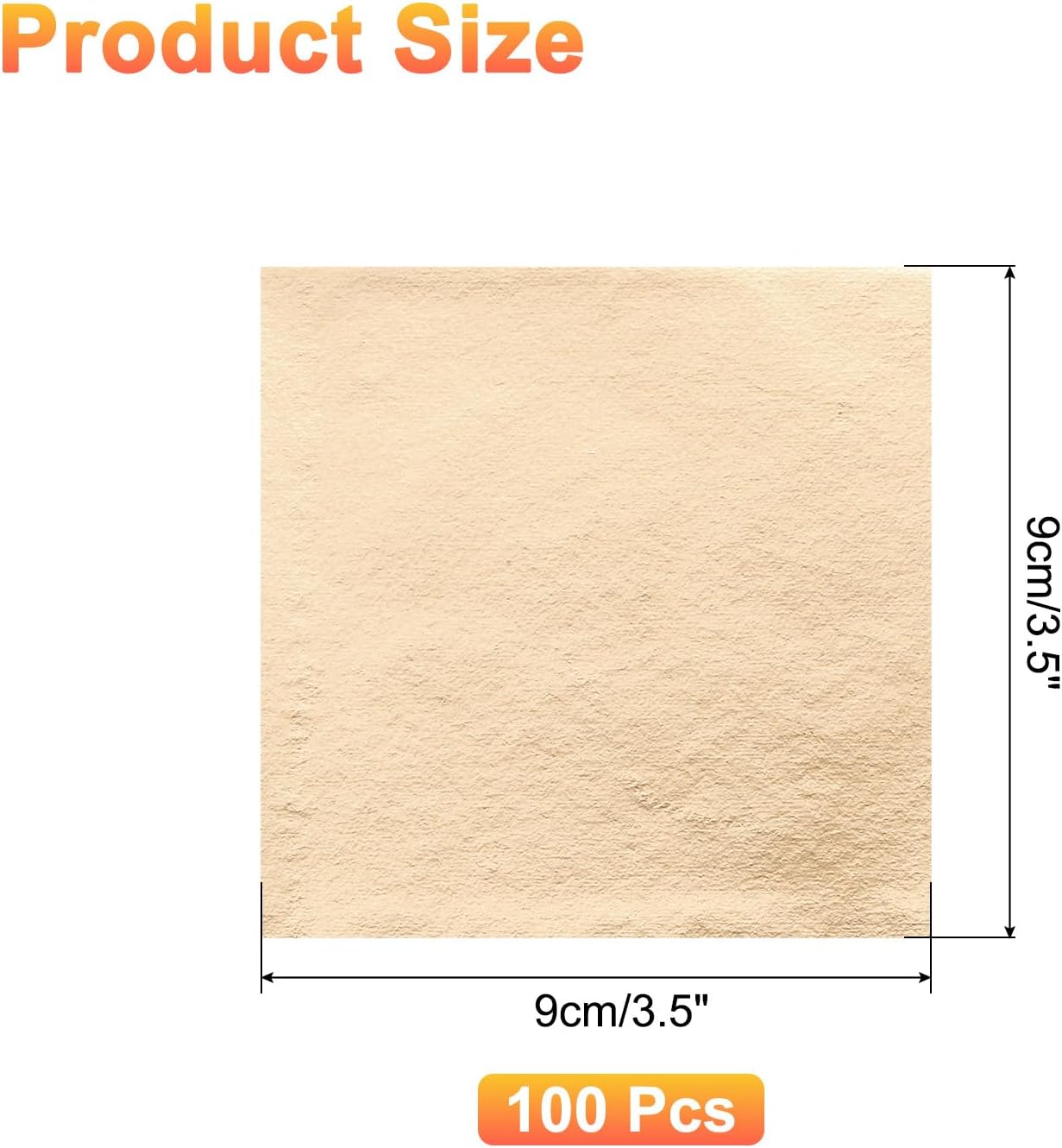 uxcell 100pcs Leaf Sheets, 3.5" x 3.5" Foil Sheets Paper Sheets for DIY Crafts Painting Nails Resin Furniture Decoration(Champagne Gold)