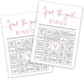 Bridal Shower Bingo, 25Pcs Prefilled Find The Guest Bingo Game Cards, Engagement Party Games for Guests, Pink Wedding Party Supplies - E17