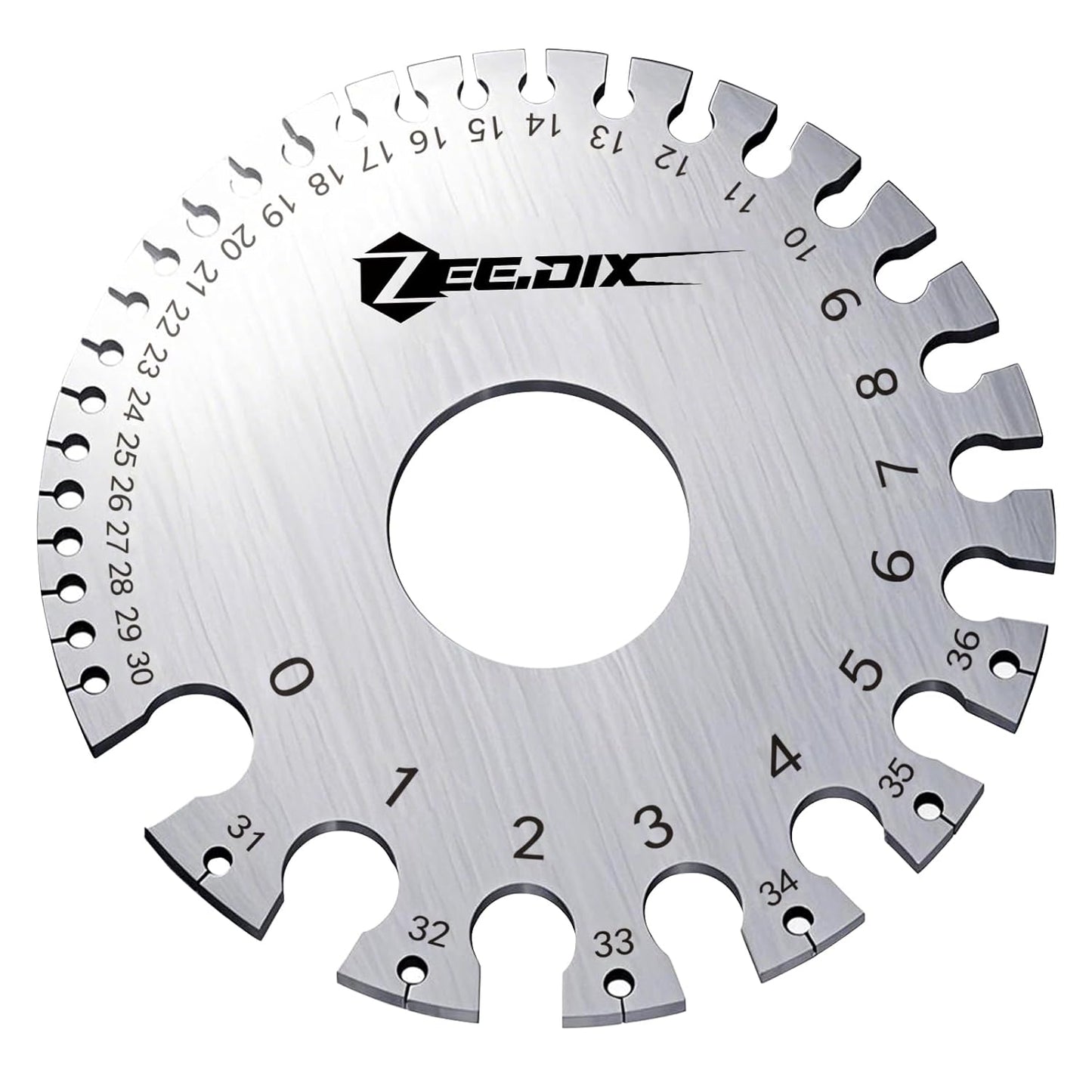 ZeeDix Standard Dual-Sided Round Wire Cable Sheet Gage- Stainless Steel Metal Wire Gage Measurement Tool Wire Measuring Ruler Diameter Tool