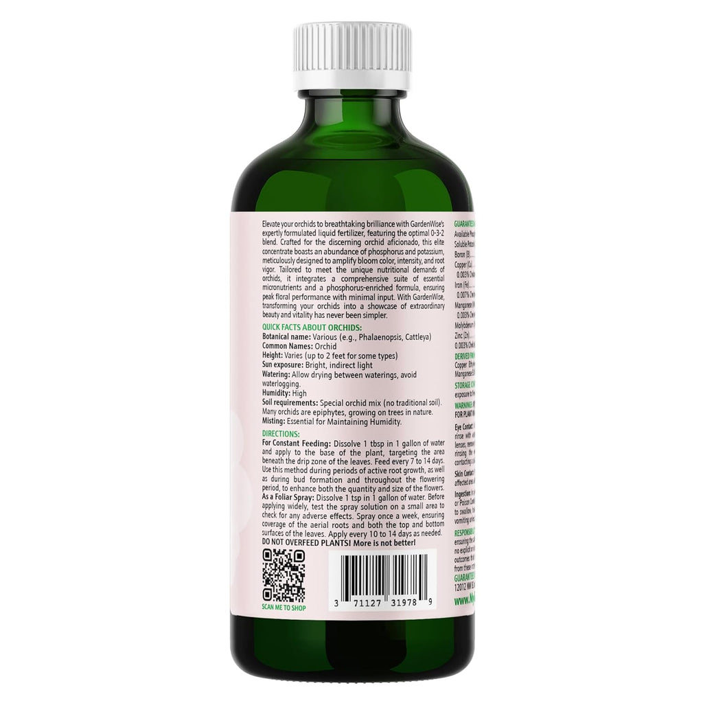 0-3-2 Giant Bloom: Orchid Bloom Enhancer - Orchid Bloom Booster - Orchid Food Fertilizer Concentrate - Chelated Nutrients for Healthy Flower & Reblooms (8 OZ)