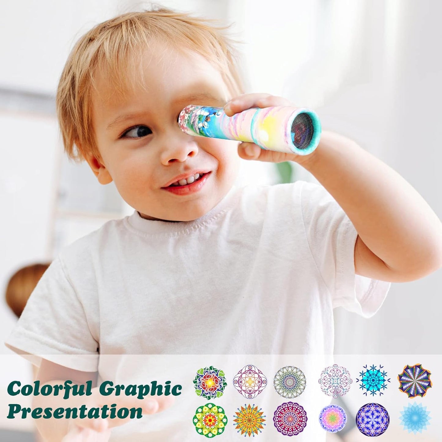 24 Pcs Classic Kaleidoscopes Educational Toys Return Gifts Paper Tumble Tube Prism Lens Old Fashioned Vintage Toys Party Favor Valentines Gift for Kids Stock Stuffer, Random Style(Cute Style)