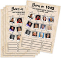 QUPT 80th Birthday Party Games, Born in 1945 Games, Birthday Party Supplies for Adults, Fun 1945s Party Game, Happy 80th Birthday Game, Pack of 30 Cards，