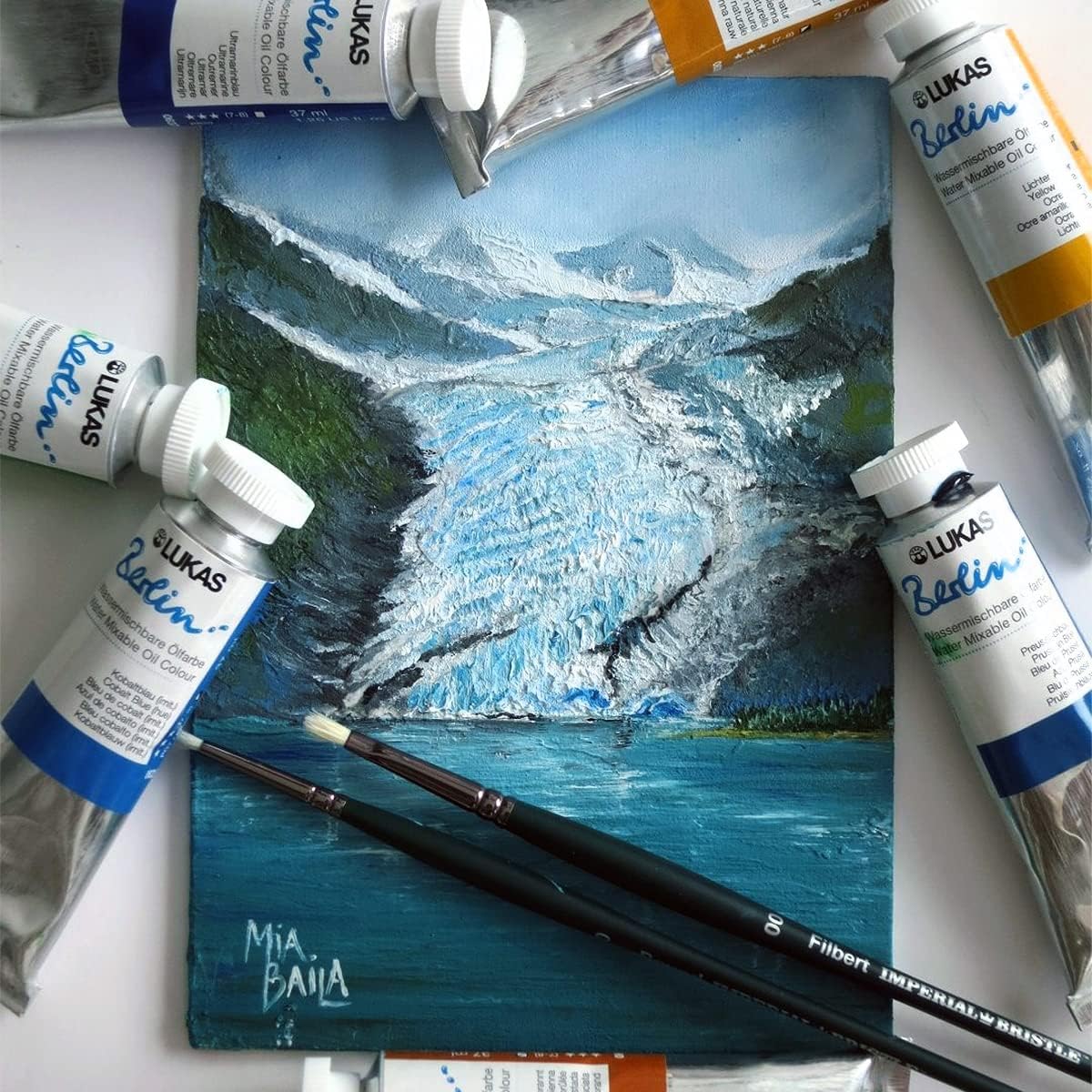 Lukas Water Mixable Oil Paint - Eco-Friendly, 37ml Browns Set of 6, Solvent-Free Artist Oil Paint with Lightfast Pigments and Beeswax for Smooth Consistency, Water Soluble, Quick-Drying