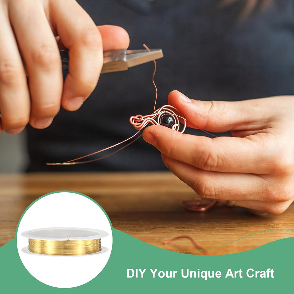 0.2 mm/32 Gauge Copper Wire for Jewelry Making, 82FT Copper Beading Craft Wire for Jewelry/Weaving/DIY Crafting/Planting, Color-Retaining [25M, KC-Gold]