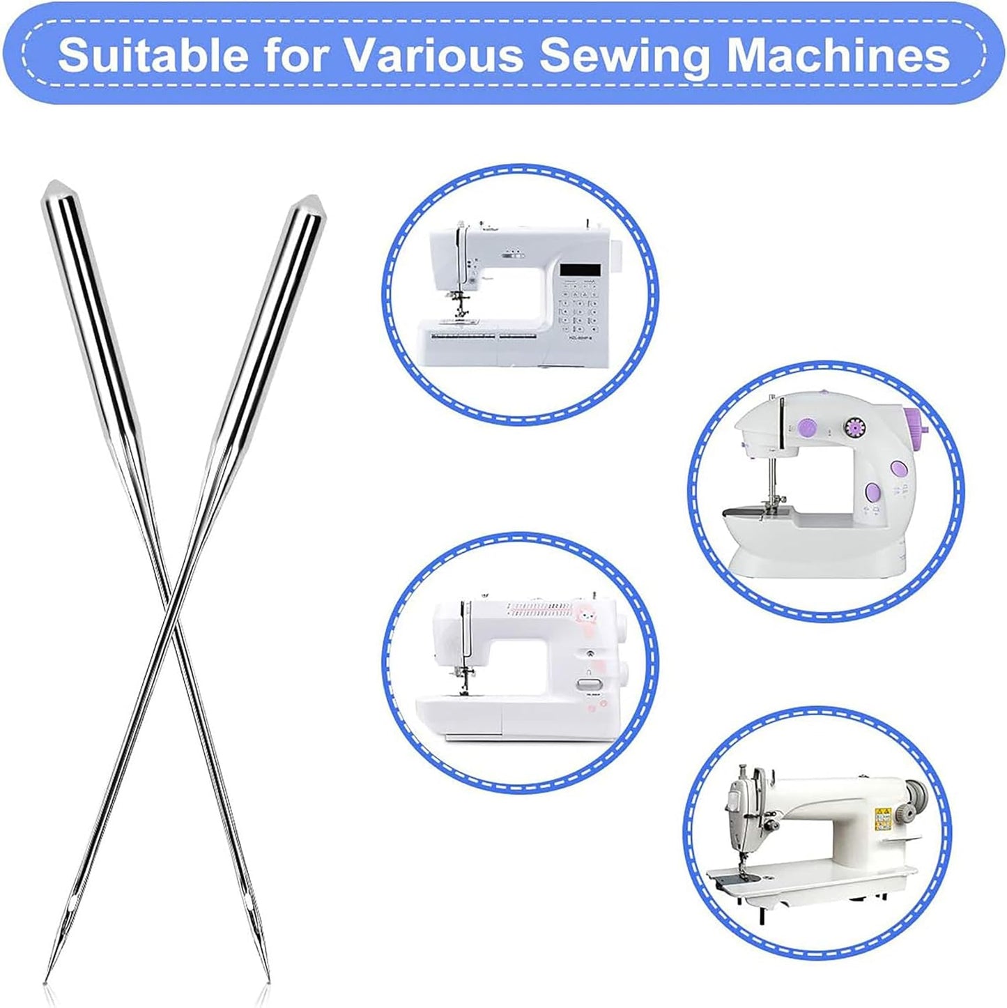 100PCS Sewing Machine Needles, Universal Sewing Machine Needle for Singer, Brother, Janome, Varmax, Needles for Sewing Machine with Sizes HAX1 65/9, 75/11, 90/14, 100/16, 110/18