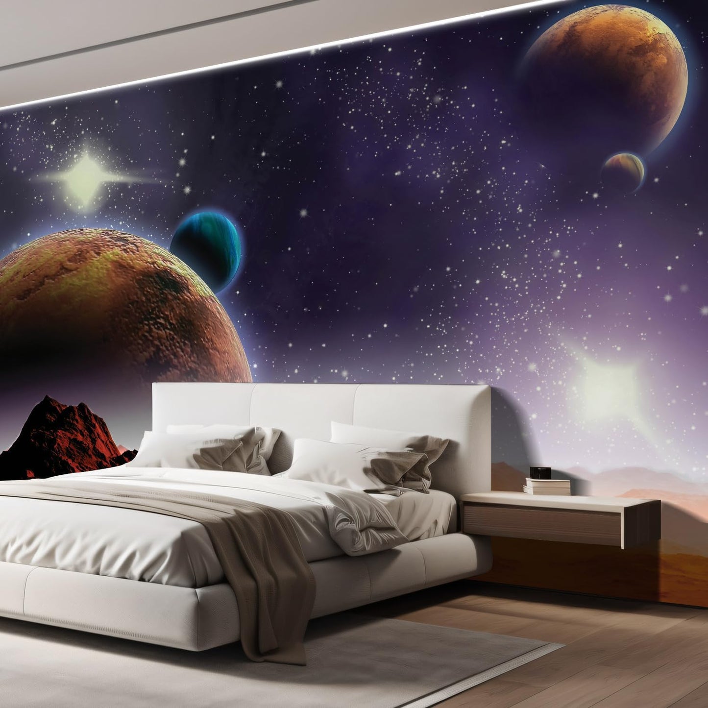 wall26 Wall Sticker/Wall Mural Peering into a Vibrantly Colored Space, Not Peel and Stick, Non-Woven Wallpaper Decorative for Bedroom, Living Room, Office - 120x144 inches