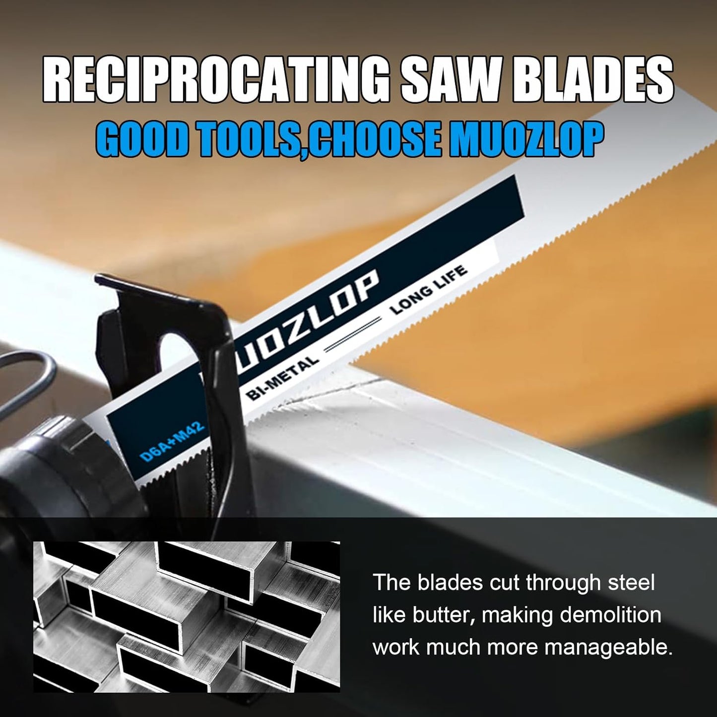 25 Pack 9 inch Reciprocating Saw Blades Set,18 TPI High Carbon Saw Blades, Metal Saw Blades with Organizer Case (25, 18TPI/225mm)