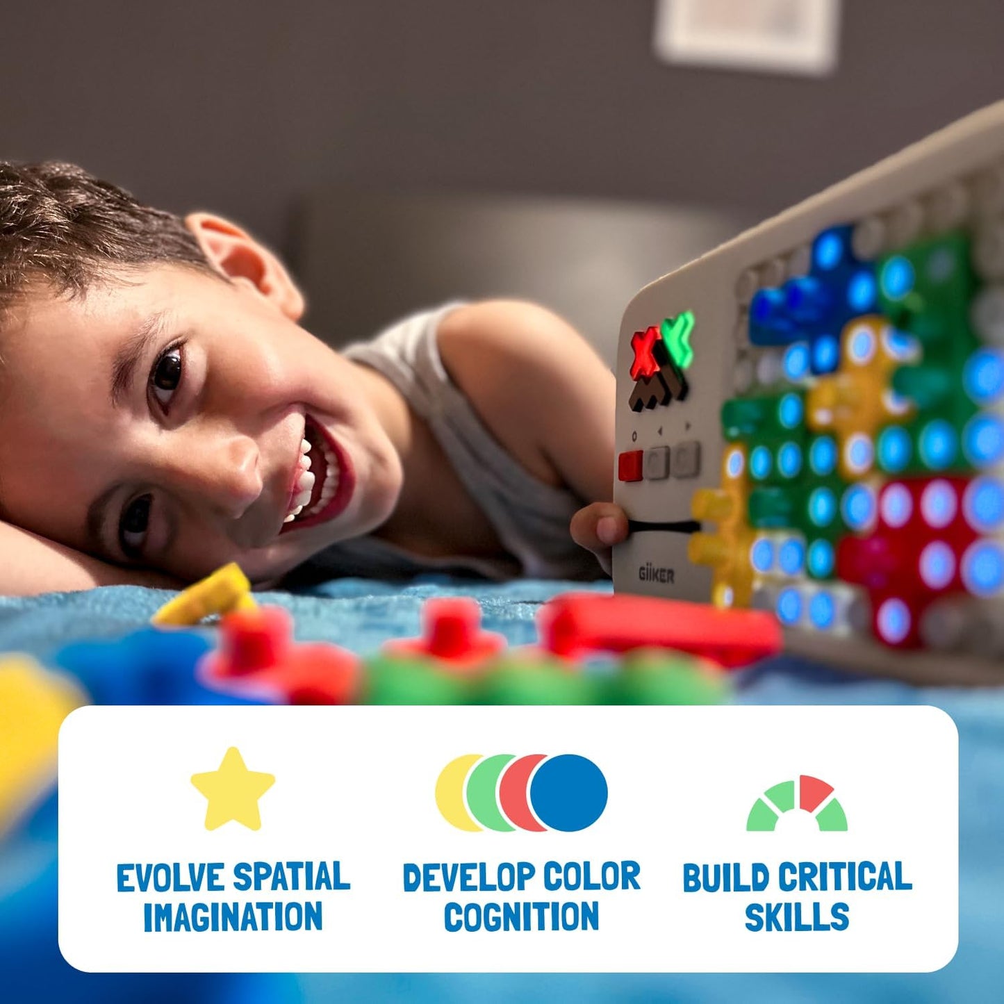 GiiKER Super Blocks STEM Toys – Pattern Matching Puzzle Game with 1000+ Challenges, Brain Teaser Toy for Kids & Teens, Travel Game & Birthday Gift for Boys and Girls