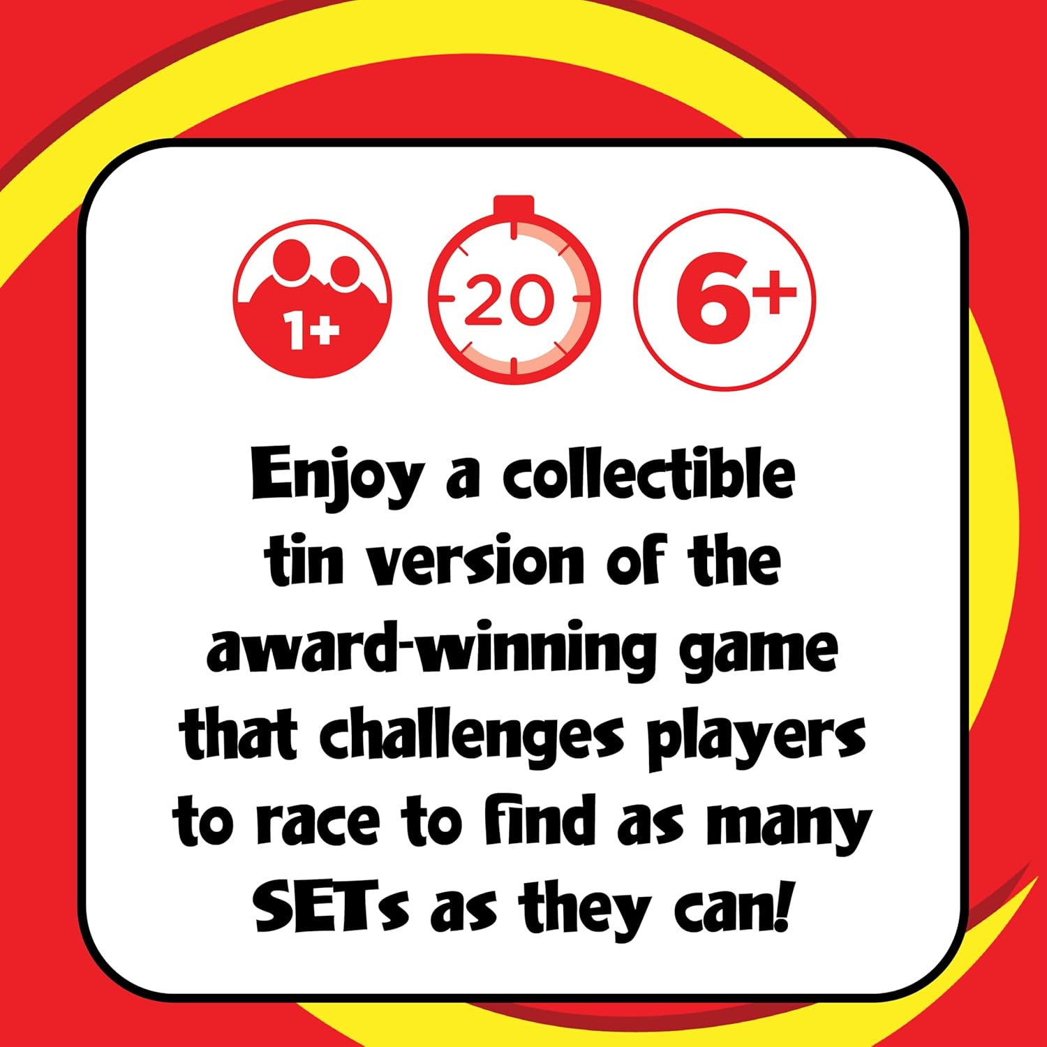 SET Card Games for Kids - Collectors Tin, Matching Game, Learning Games, Fun Family Games, Game Night, Travel Games, Memory Game, Learning Game, Multi-Player Card Game of Visual Perception, Ages 6+
