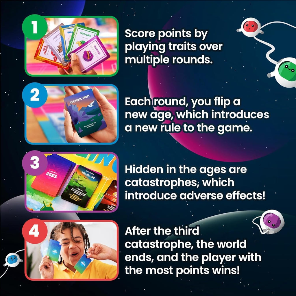 Doomlings - A Delightful Card Game for The End of The World - Best New Strategy Card Game for Kids, Adults & Teens | 2-6 Players | Perfect for Families and Travel | Easy to Learn (Deluxe Edition)