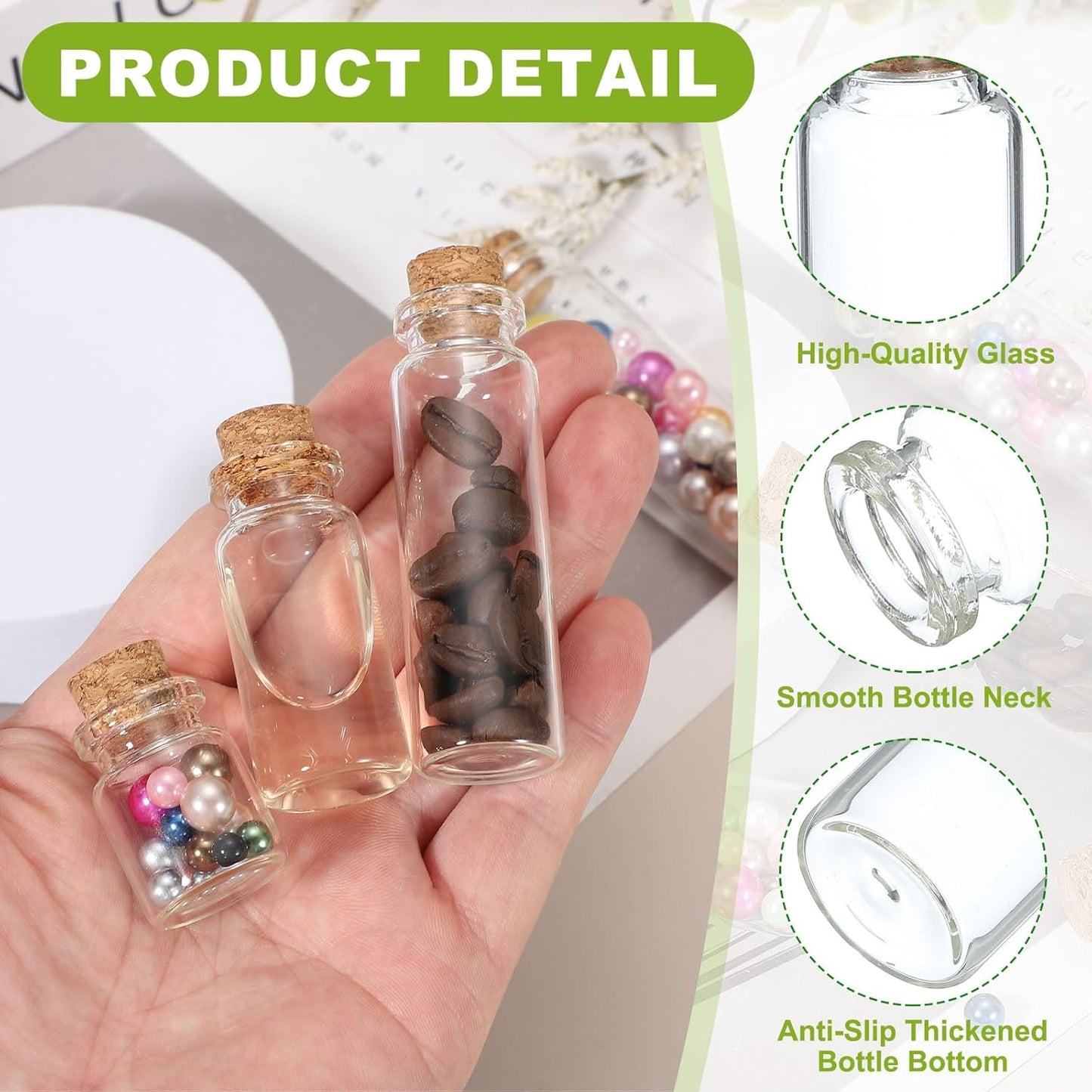 uxcell 6Pcs Mini Glass Bottles with Cork Stoppers, 30ml Small Clear Bottles Glass Empty Jars Vials for DIY Crafts Party Wedding Decor Favors