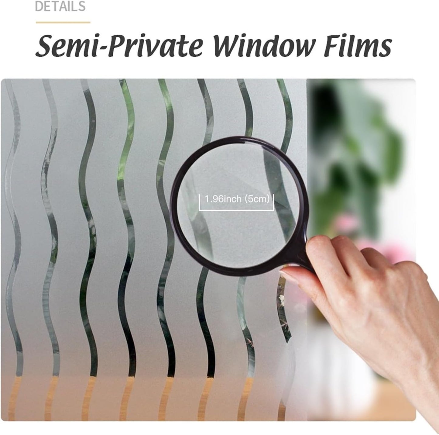 LEMON CLOUD Window Film for Privacy and Light Protection，Non Adhesive Removable Glass Covering Opaque Window Sticker Self Static Cling Vinyl Glass Film for Home Office (11.8 x 157.4 Inch,Wavy)