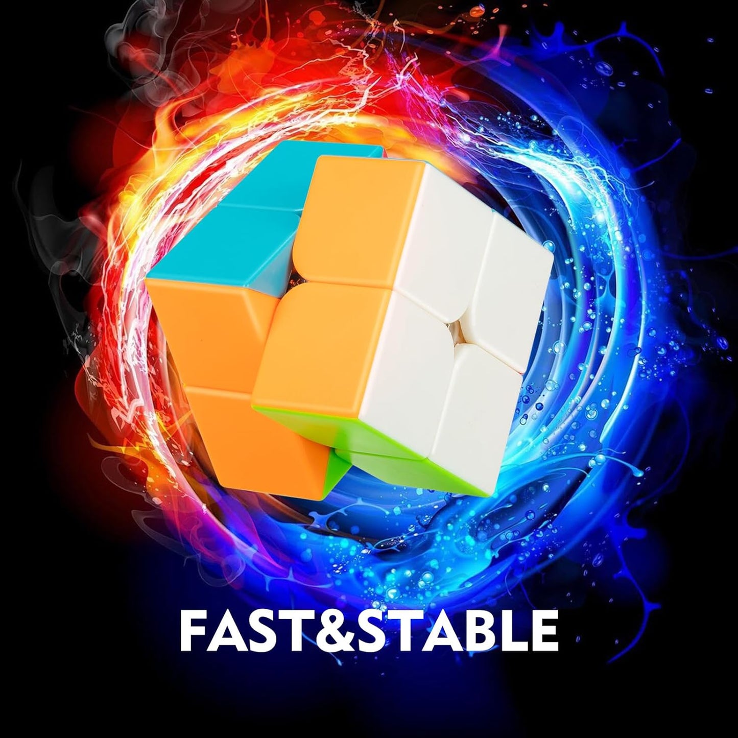 2x2 Stickerless Speed Cube Magic Puzzle Cube for Kids & Adults | Smooth Brain Teaser Toy