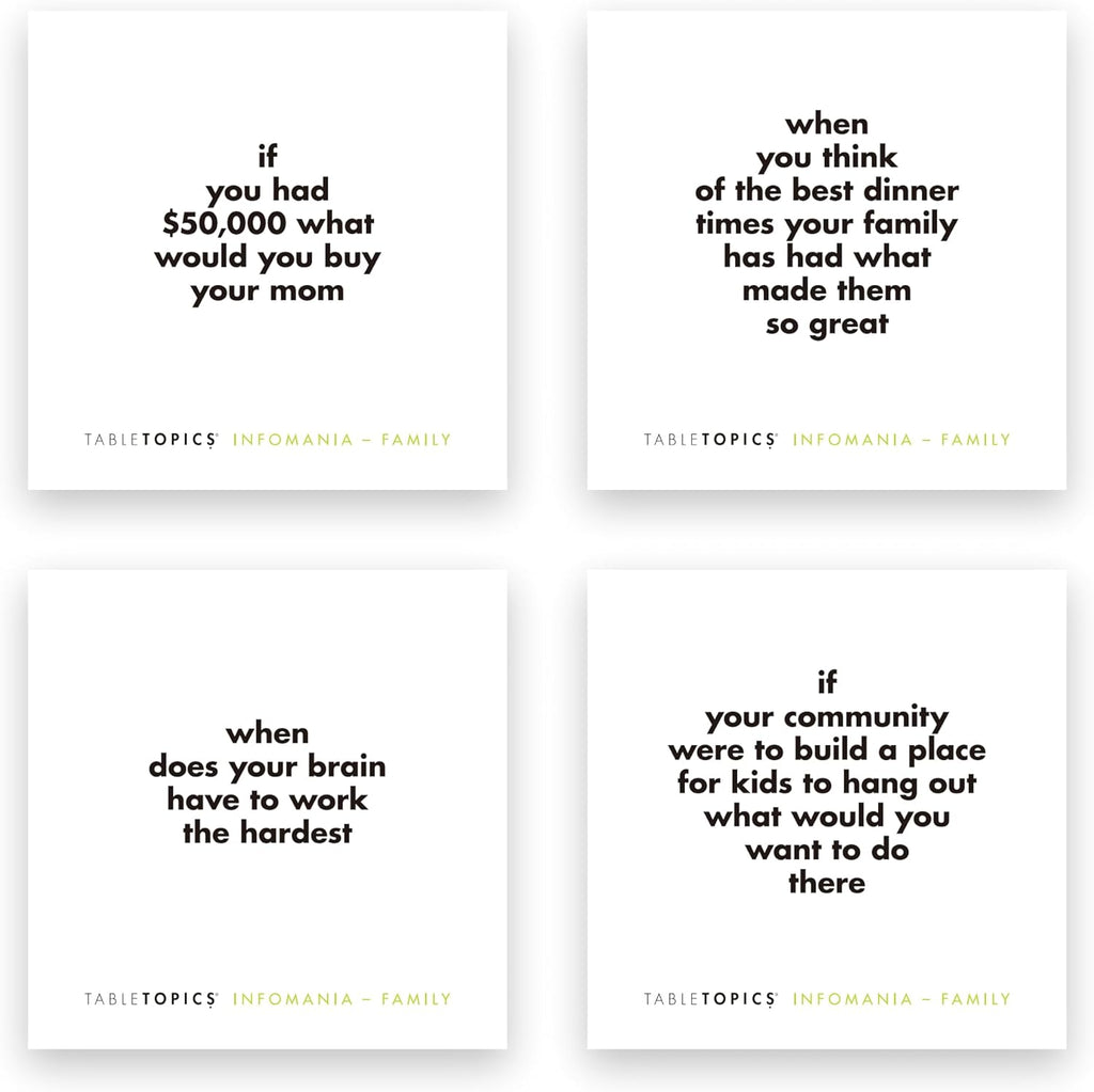 TABLETOPICS Family Infomania: Questions to Start Great Conversations