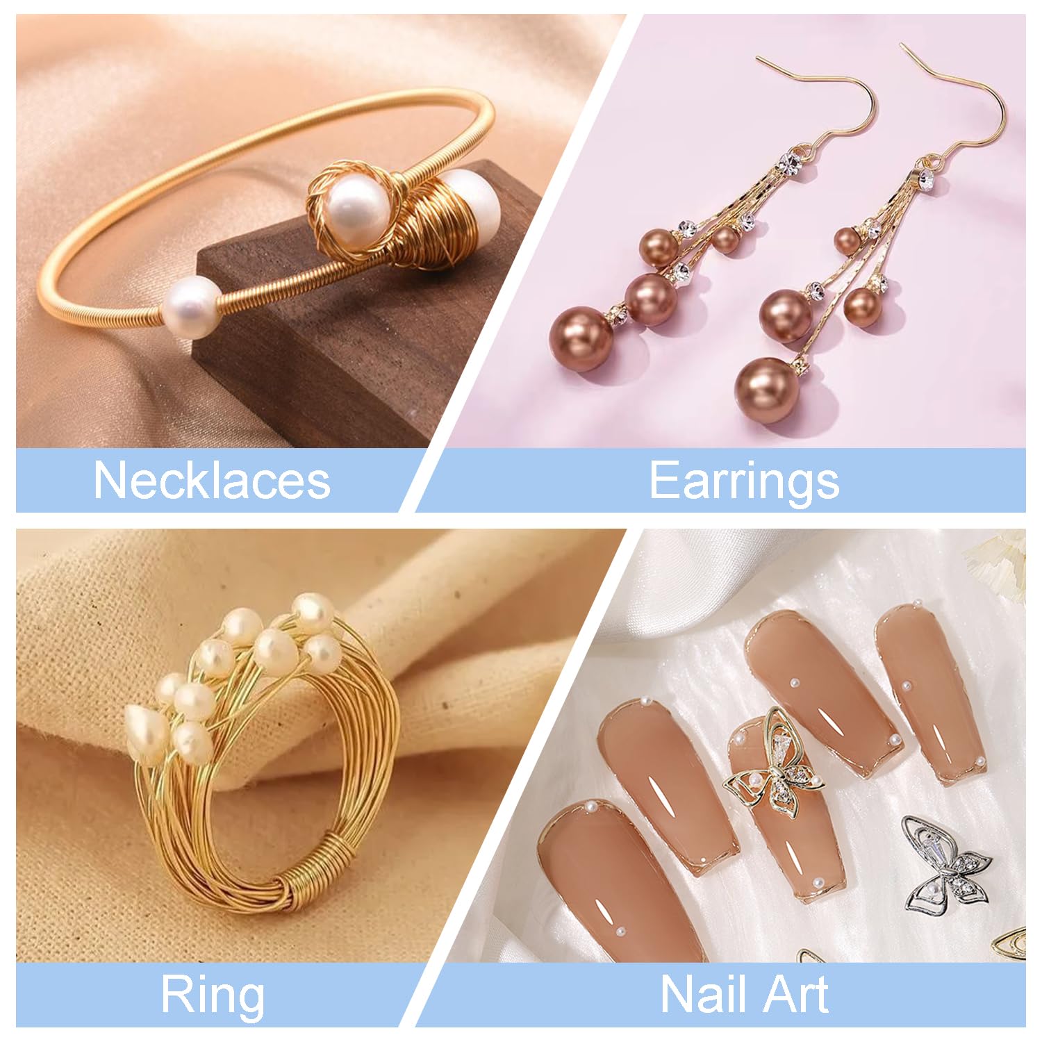 0.5 mm Dia. 10 Rolls Copper Jewelry Wire, Beading Wire for Jewelry Making Bracelet Earrings Rings Necklaces Flower Craft Projects, 10 Assorted Colors