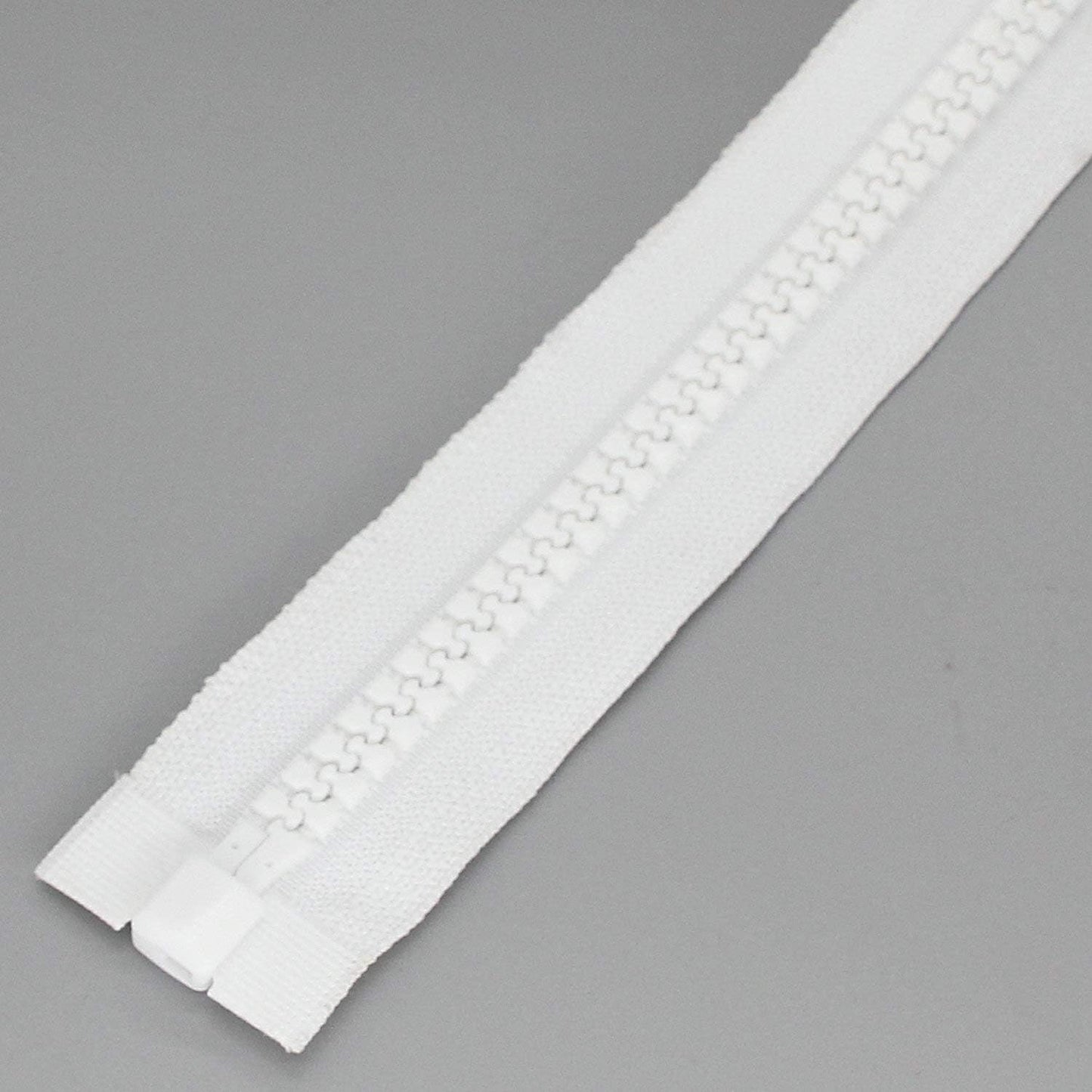 Leekayer 2PCS #10 40 Inch Heavy Duty Zippers for Sewing Separating Large Plastic Zipper White Tape with Double Pull Tab Slider, Sleeping Bag, Boat, Canvas, Cover, Trampoline, Dog Bed,Tent zipper 100cm