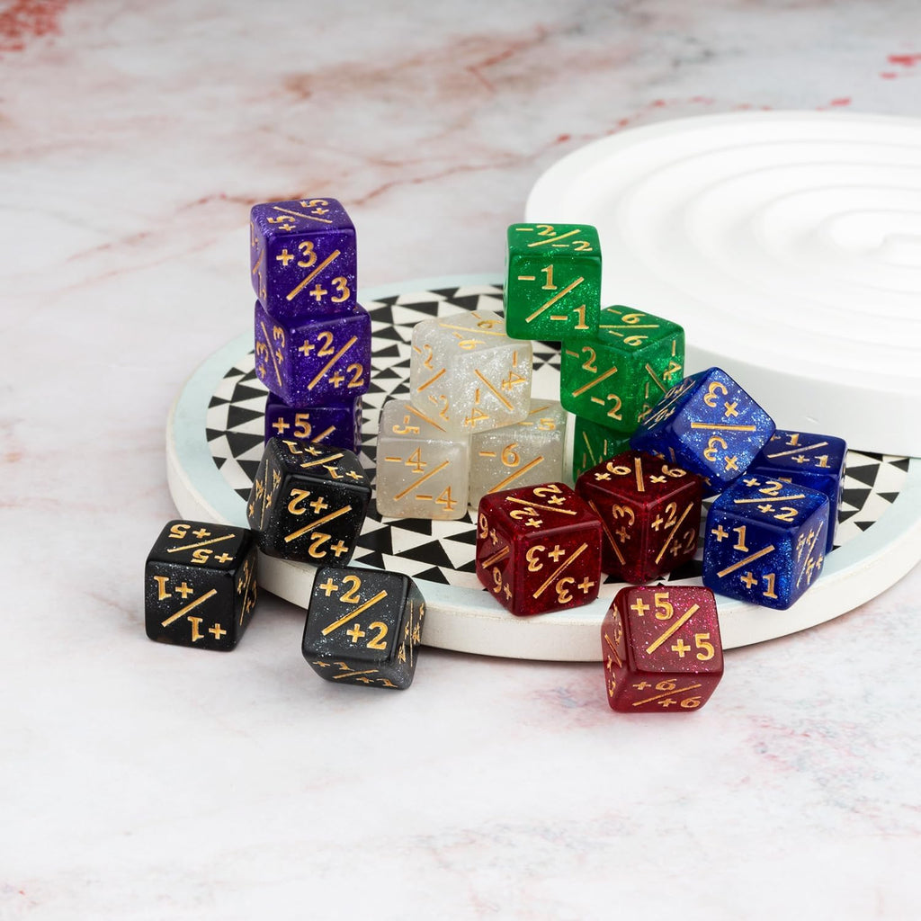 42 Pieces MTG Dice Counters 12mm Abilities Keywords Reversible Metal Tokens Counter Dice Set for MTG TCG Magic Card Games Accessories