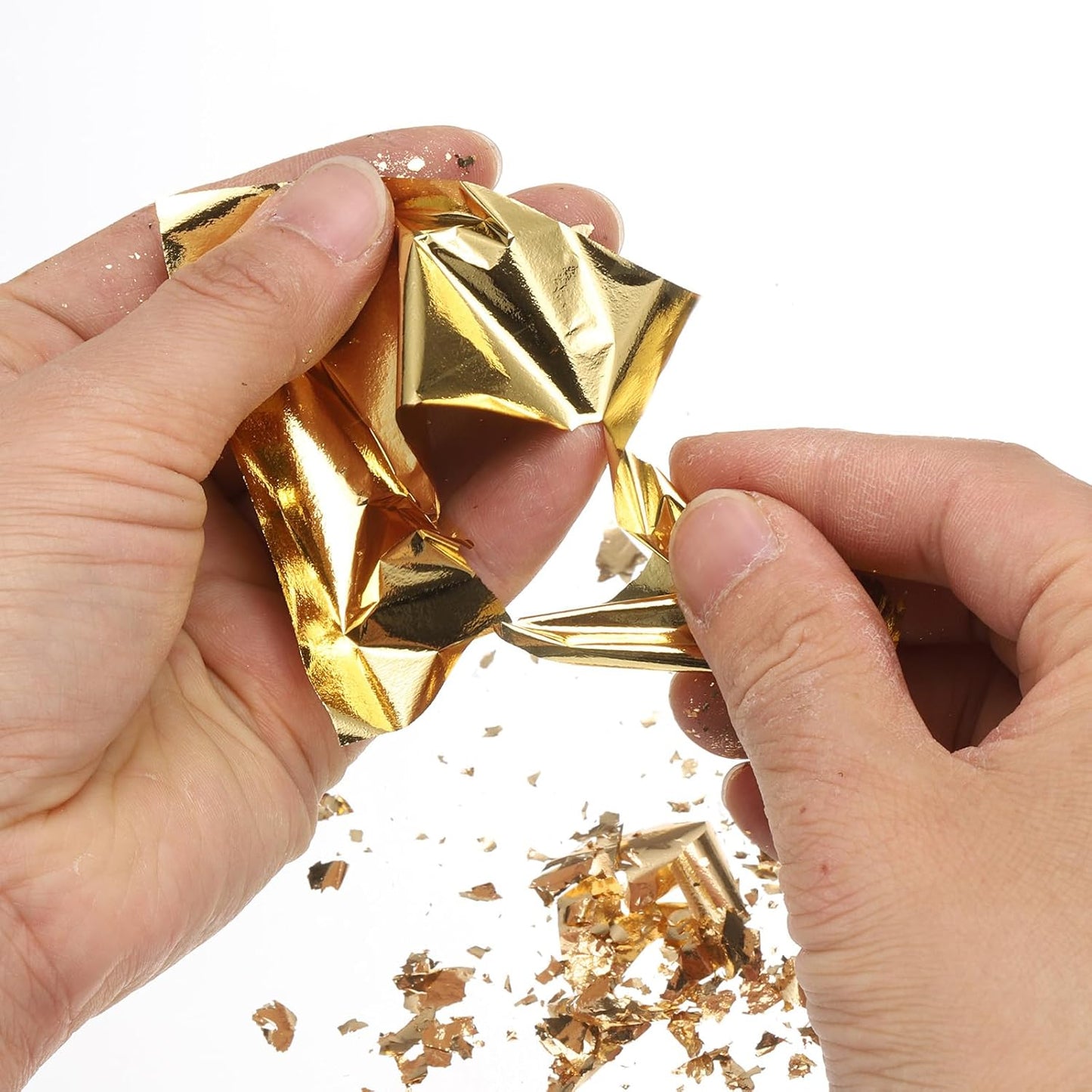 uxcell 100pcs Leaf Sheets, 3.5" x 3.5" Foil Sheets Paper Sheets for DIY Crafts Painting Nails Resin Furniture Decoration(Light Orange)