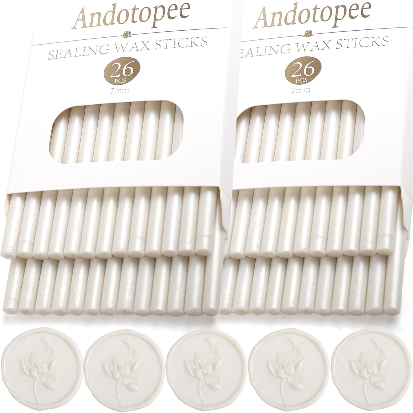 52pcs Pearl White Sealing Wax Sticks for Glue Gun, Seal Stamp, Envelope Letter, Wedding Invitation Craft Adhesive - Mini Size, Great Gift Ideas