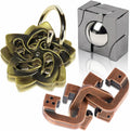 Fun Metal Brain Teaser Puzzle Games - 3PCS Adults Mind 3D Toys -Teens IQ Insight Challenge - Educational Gift for Ages 12+