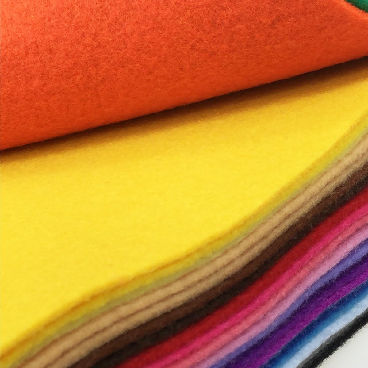 flic-flac 28pcs 8 x 8 inches (20cmx20cm) 1.4mm Thick Soft Felt Fabric Sheet Assorted Color Felt Pack DIY Craft Sewing Squares Nonwoven Patchwork