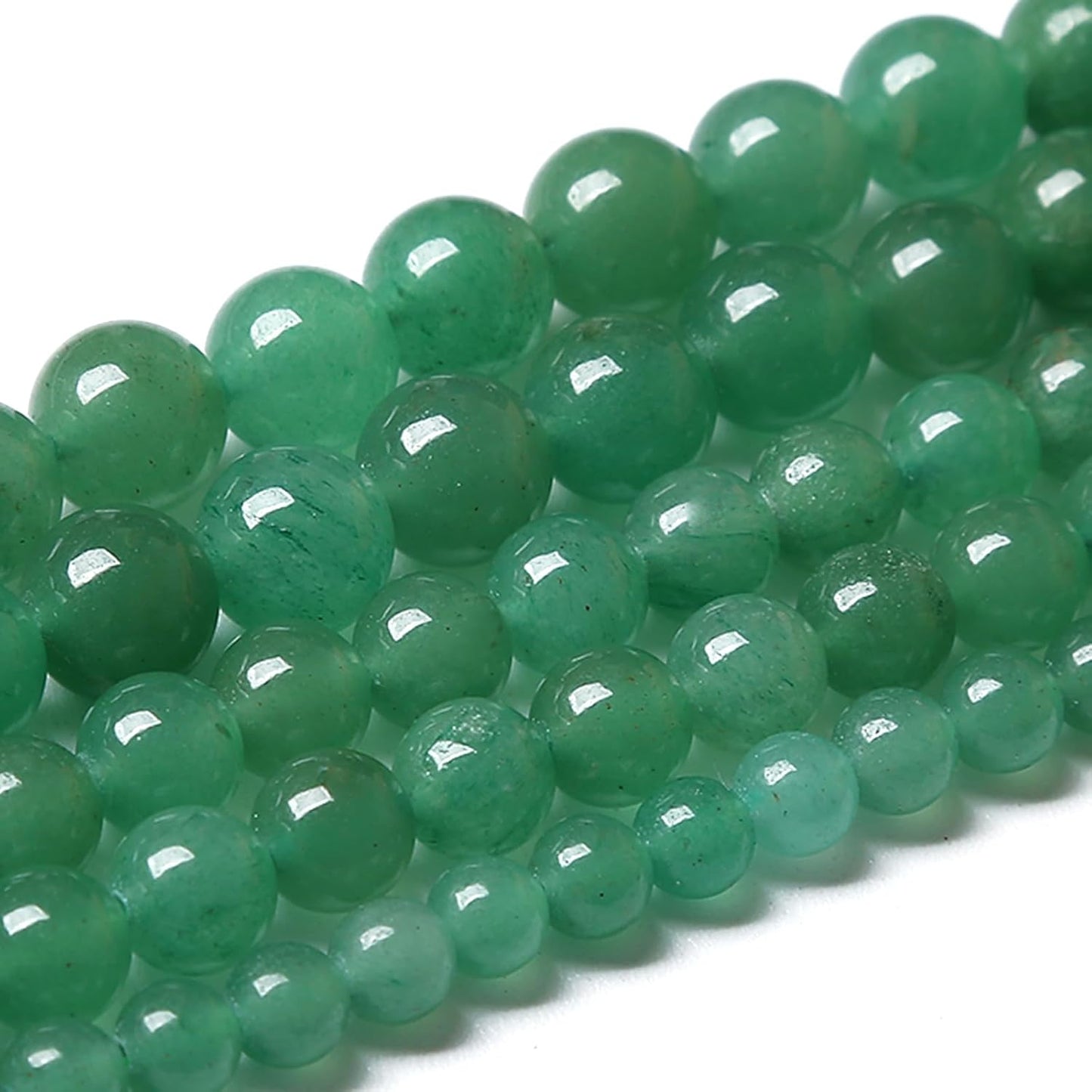 90PCS 8MM Natural Green Aventurine Beads Natural Gemstone Crystal Energy Stone Beads for Jewelry Making DIY Bracelet Necklace 2 Strand 32"
