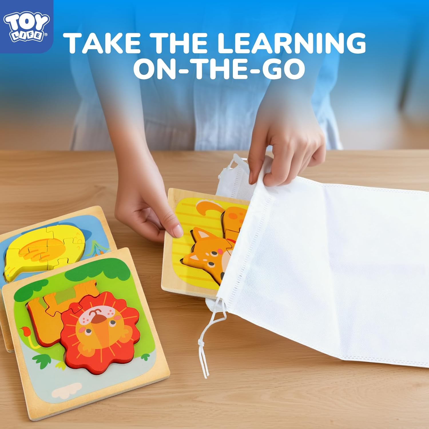 TOY Life Toddler Puzzles Ages 2-4, Wooden Puzzles for Toddlers 1-3, 7 Pcs Animals Puzzle 2 Year Old, Montessori Toddler Boys Girls Toys 2-3, Educational Gift Learning Toys for 2 Year Old