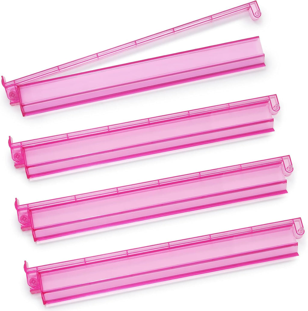 Mahjong Racks with Pushers 4PCS Set Majiang Tile Holder Acrylic Mahjong Racks Accessories and Gifts-Pink
