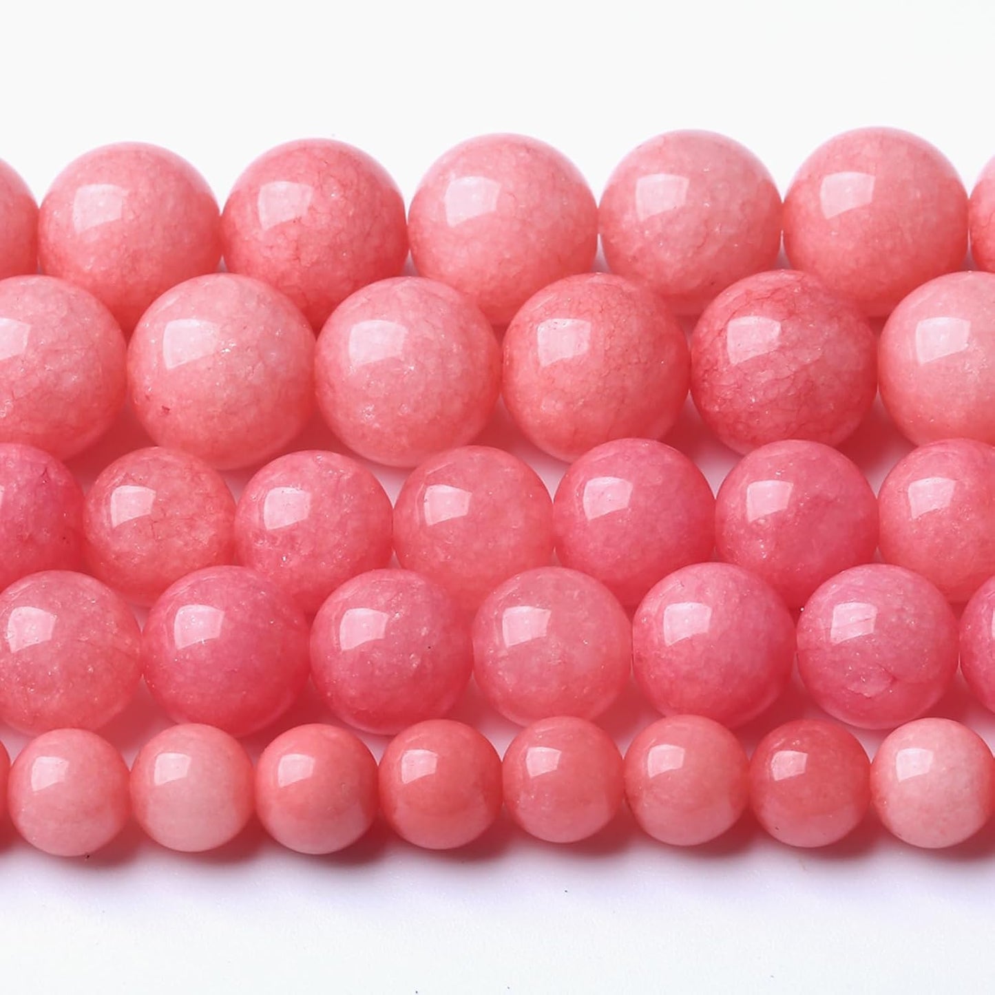 6MM Pink Rhodonite Jade Chalcedony Beads Natural Gemstone Beads Round Loose Beads for Jewelry and Bracelets Making 120pcs 2 Strands 32"