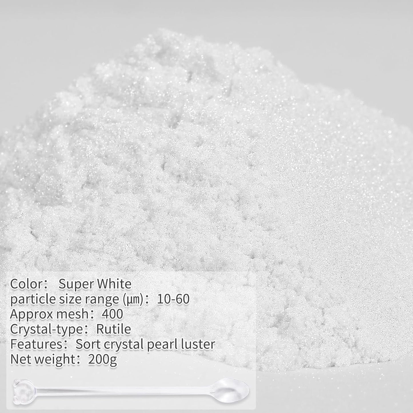 Mica Powder,7.05OZ（200g）,Super White Mica Powder Pigment for Epoxy Resin，Lip Gloss，Car Paint，Dye，Soap Making，Nail Polish,Epoxy Resin,Candle Making,Bath Bombs