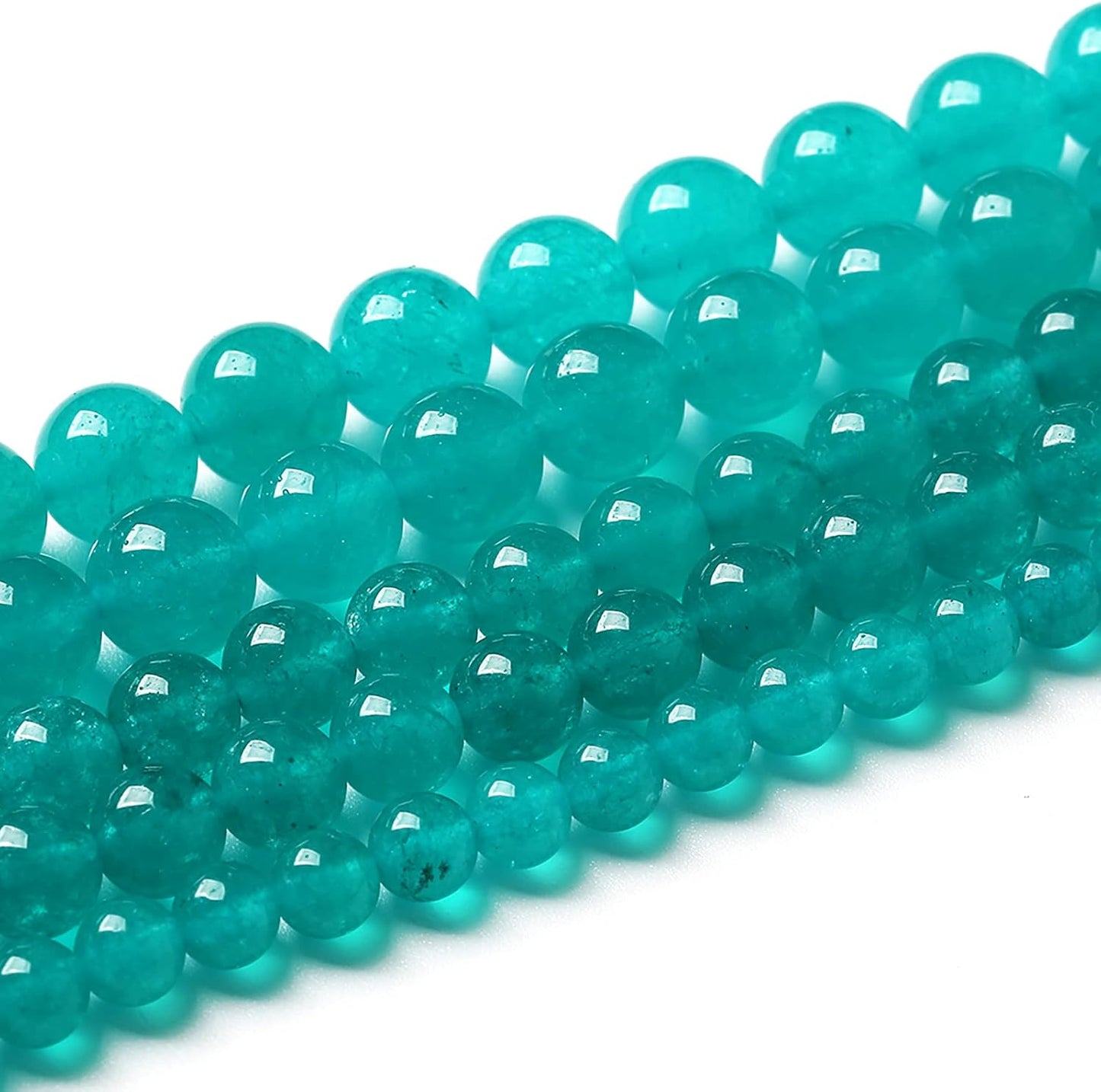 61PCS 6mm Natural Stone Beads Blue Amazonite Jade Stone Round Loose Beads for Jewelry Making DIY Bracelet Necklace 15 Inch