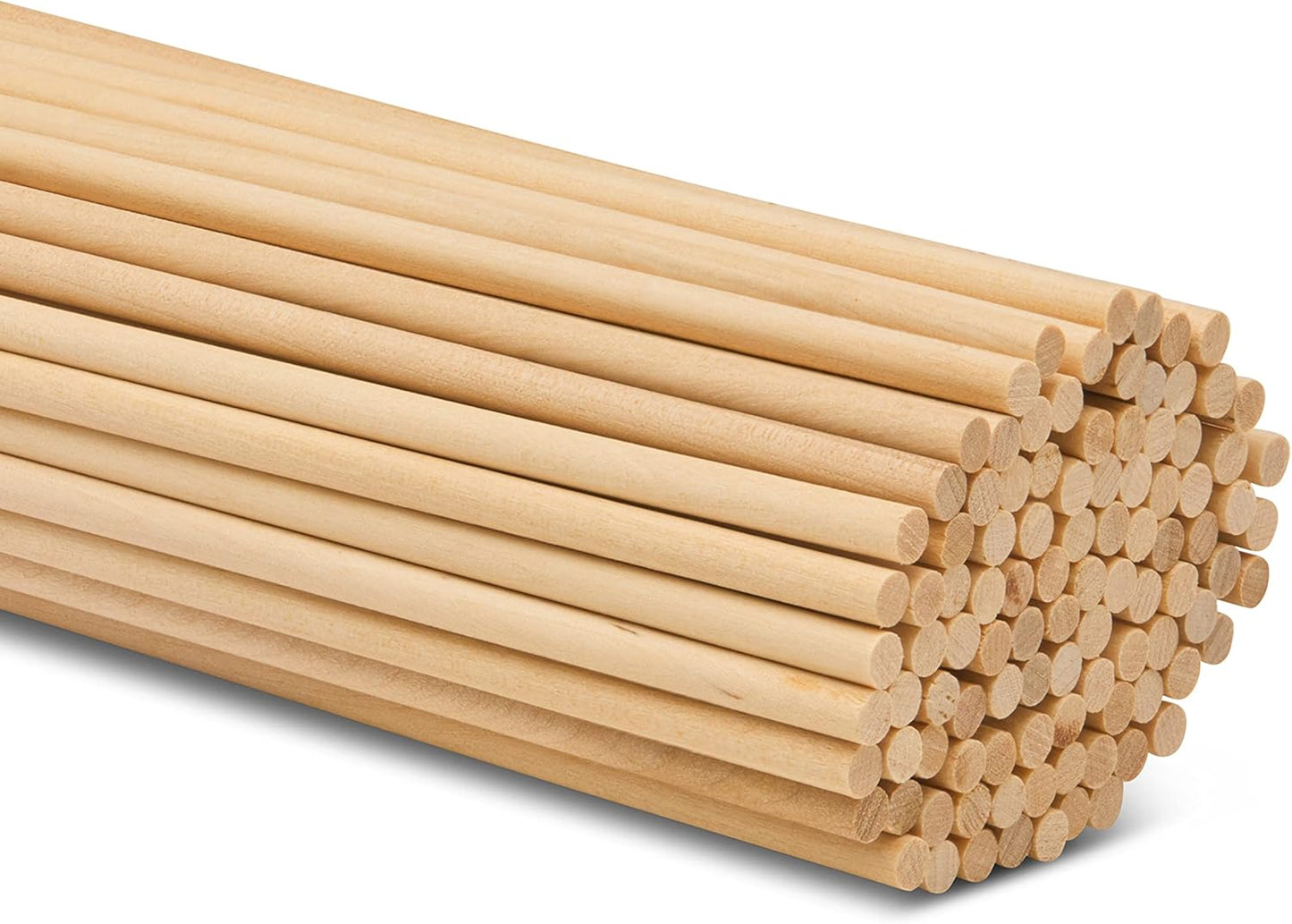 Wooden Dowel Rod, 1/8 Inch x 18 Inch Wood Dowels, Pack of 100 Wooden Dowels for Crafts, Unfinished Hardwood Wooden Dowels Rods, Strong Wood Rod Dowels for Crafting and DIYers