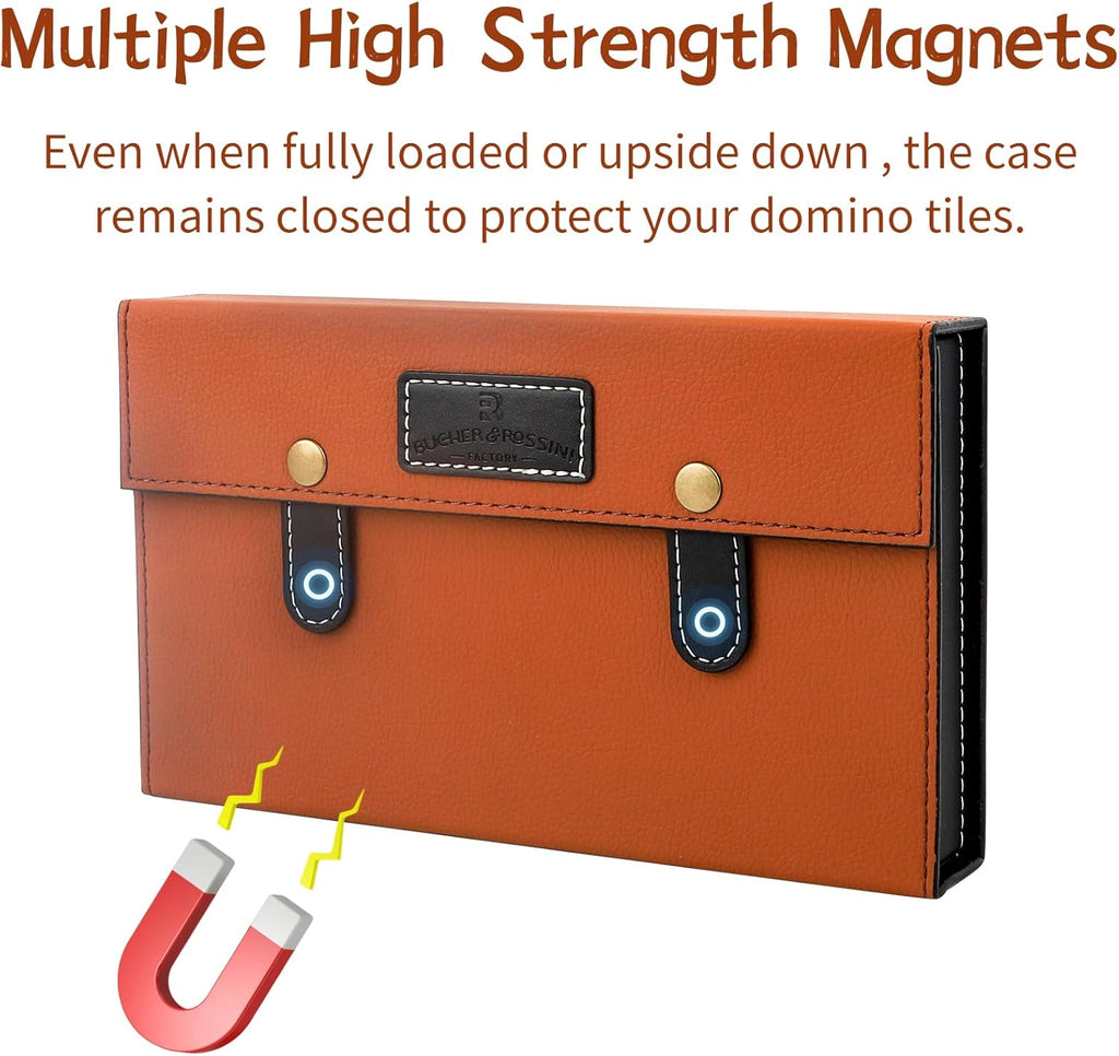 Bucher&Rossini Dominoes Set Double 6 - Classic Black Domino's Game Set for Adults and Kids Idea Gift Present for Domino Players or Family Game Night (Black New)