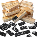 Hungdao 36 Pack Mini Dominos Set for Adults Bulk Double 6 Dominoes Wooden Miniature Classic Board Games Party Favor Travel Family Games Educational Toys with Wood Case Operation Christmas Item Gifts