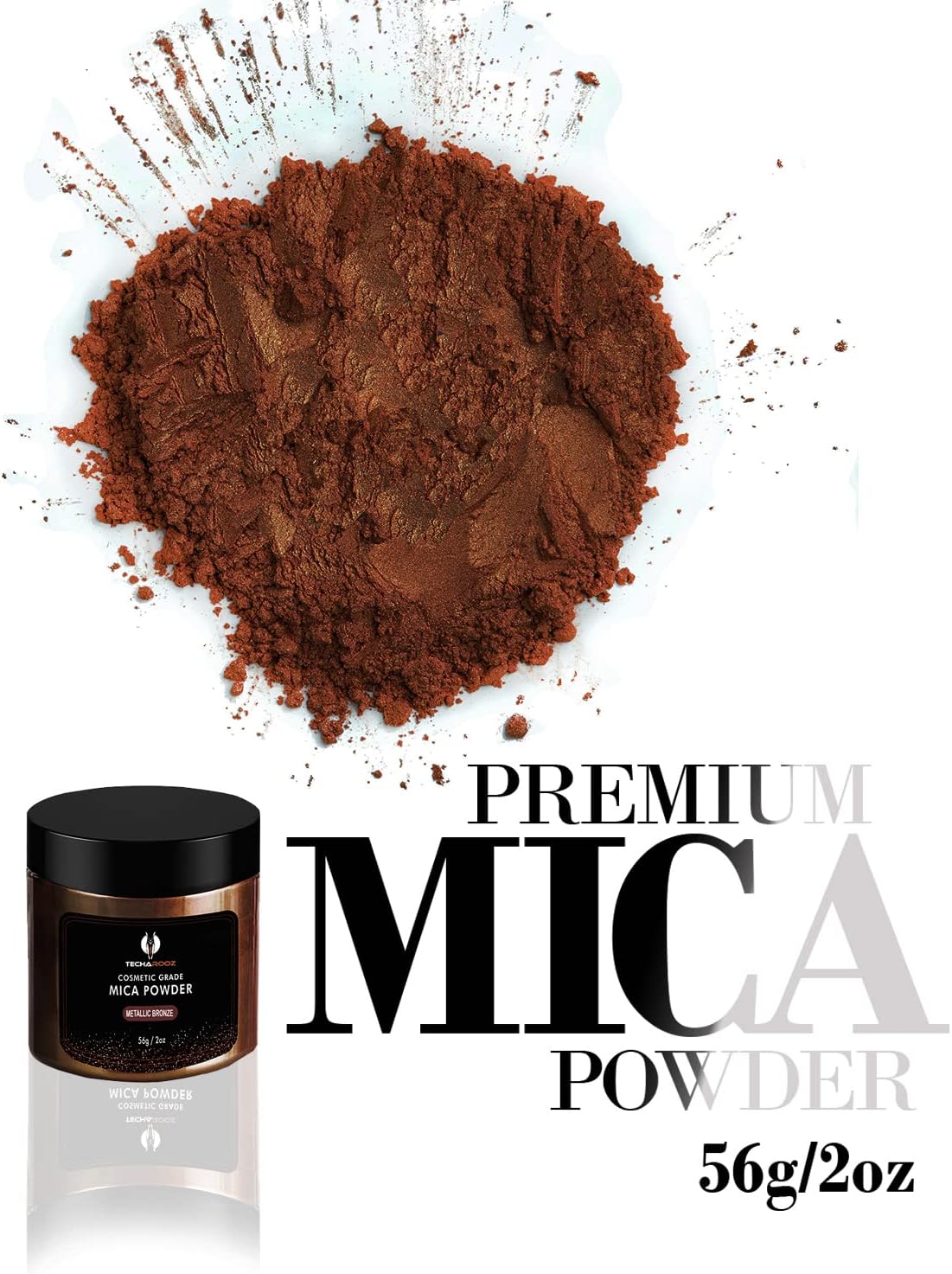 Metallic Bronze Mica Powder for Epoxy Resin 56g / 2oz. Jar - Techarooz 2 Tone Resin Dye Color Pigment Powder for Lip Gloss, Nails, Colorant for Slime Bath Bombs Soap Making & Polymer Clay
