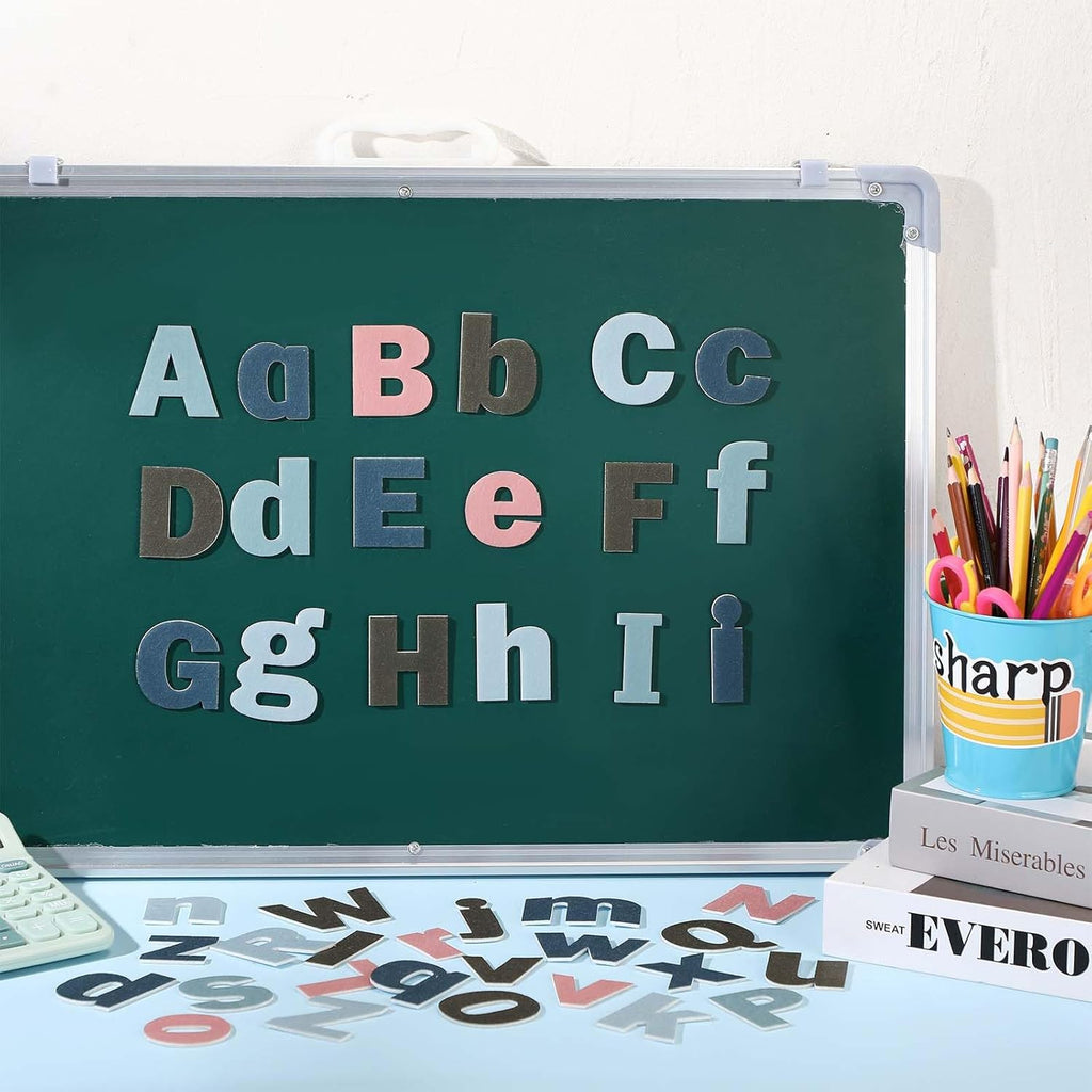 Breling 310 Pieces Felt Bulletin Board Letters Sticker with Number, 2" Bulk Self Adhesive ABC Upper Lowercase Sticky Letter for Christmas Gift Poster Bulletin Board Classroom(Dark Color)